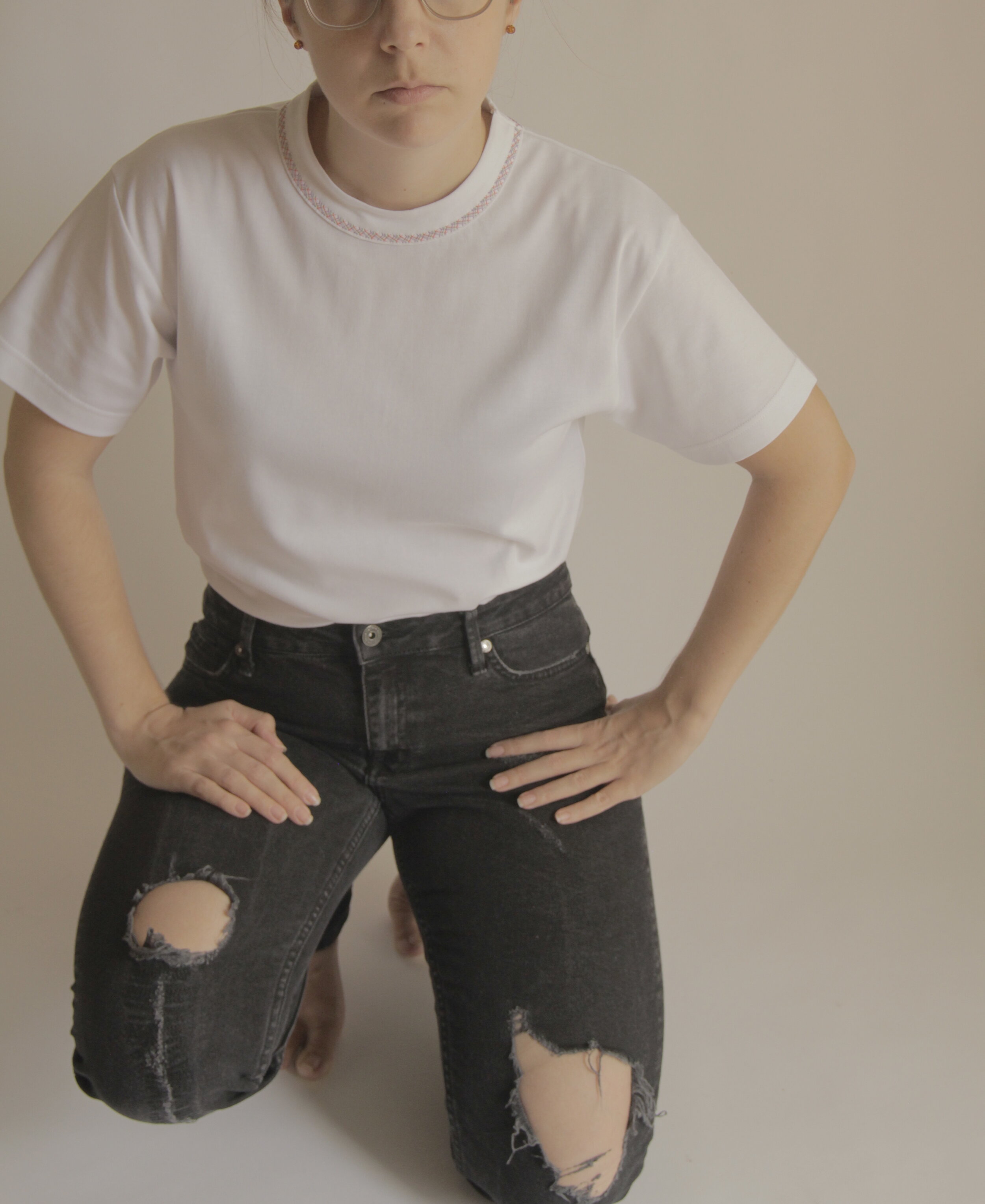 Oversized organic cotton T-shirt with Eki embroidery-2