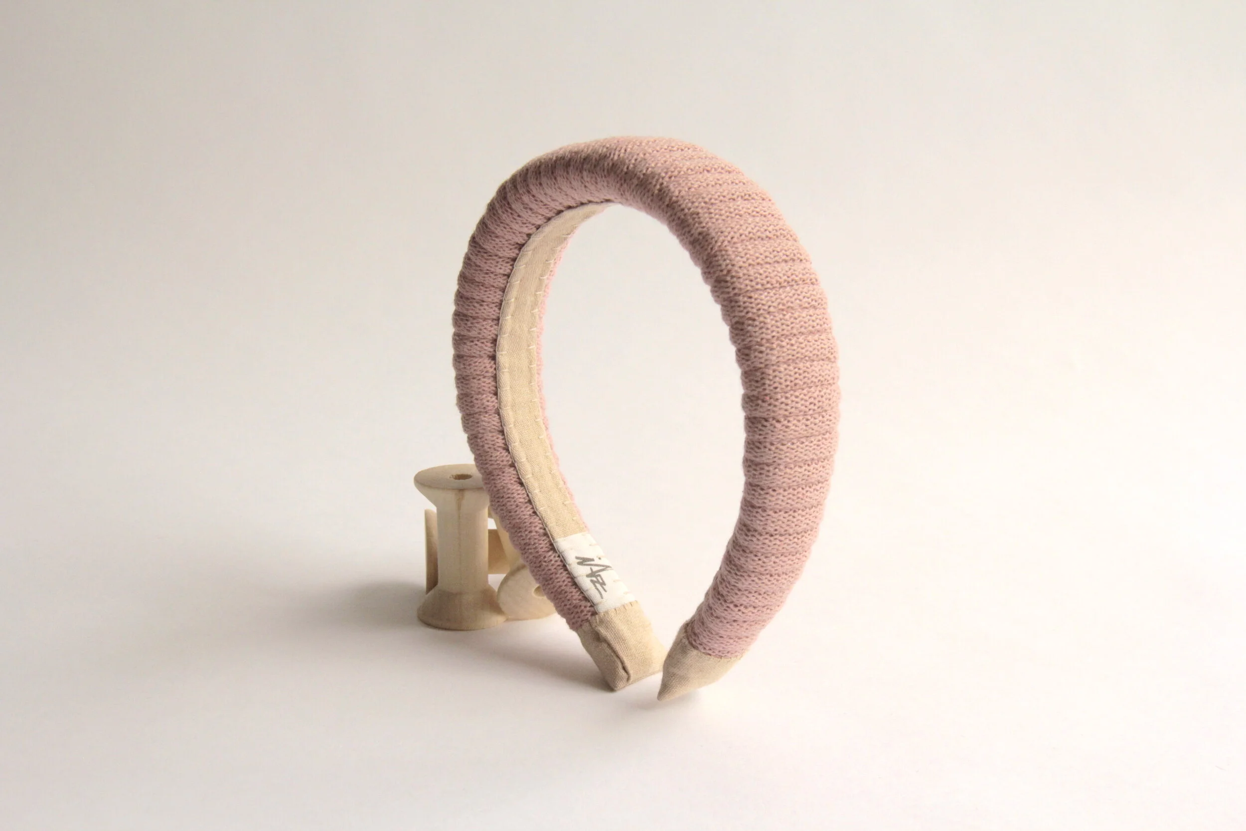 Volume headband (Blush)-Hand-made with recycled cotton cord
