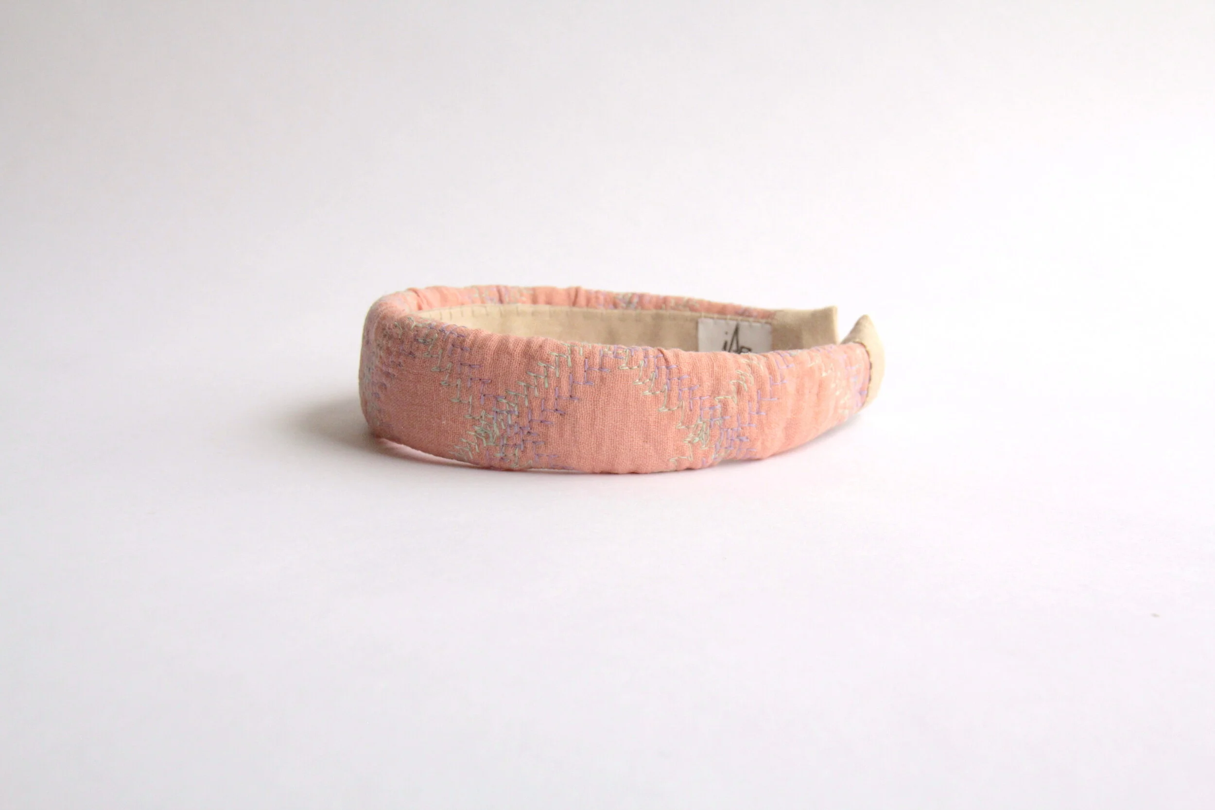 Quilted hand-made headbands- Coral, babyblue, babygreen
