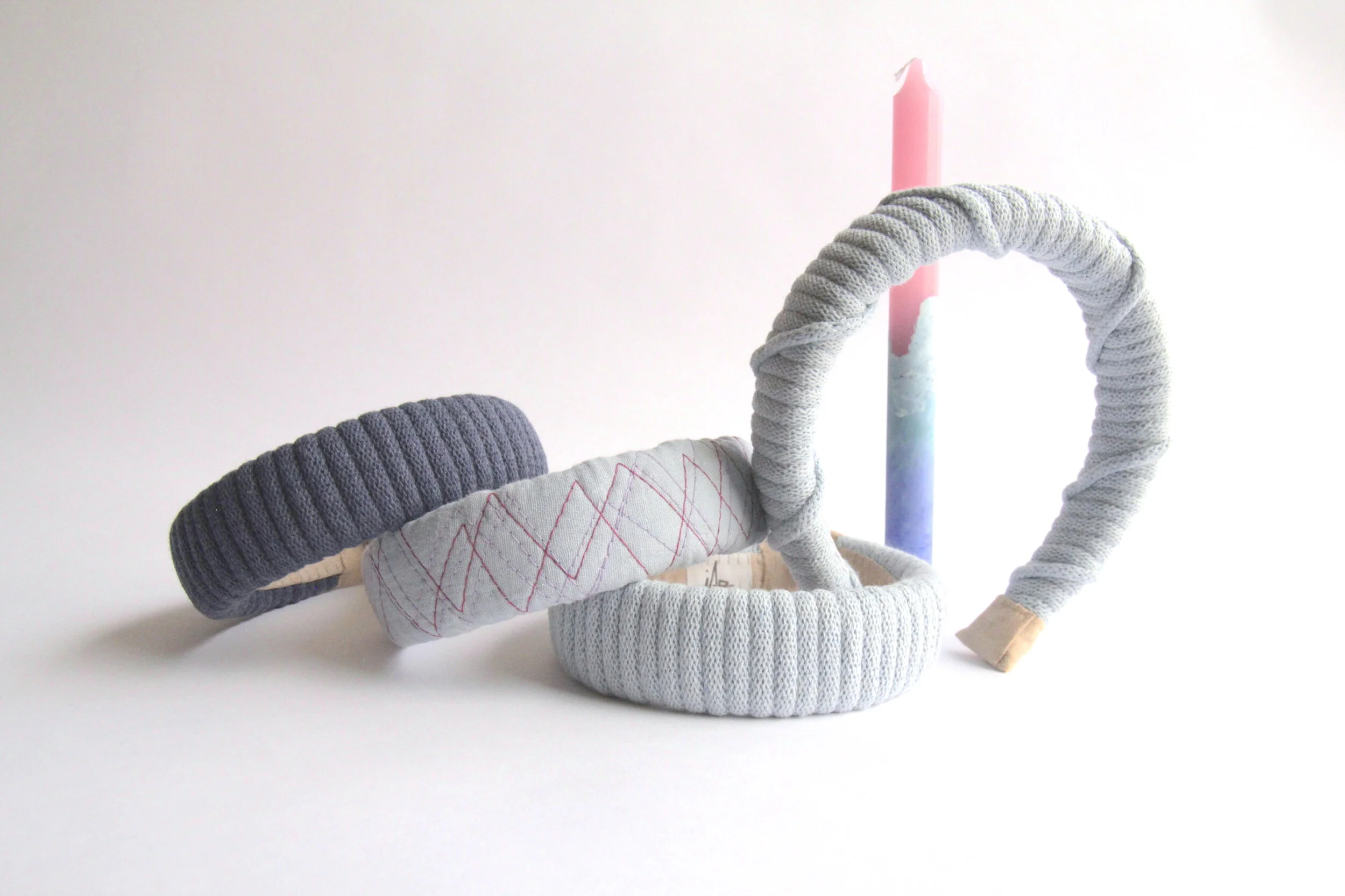 Quilted hand-made headband (Baby blue)-4