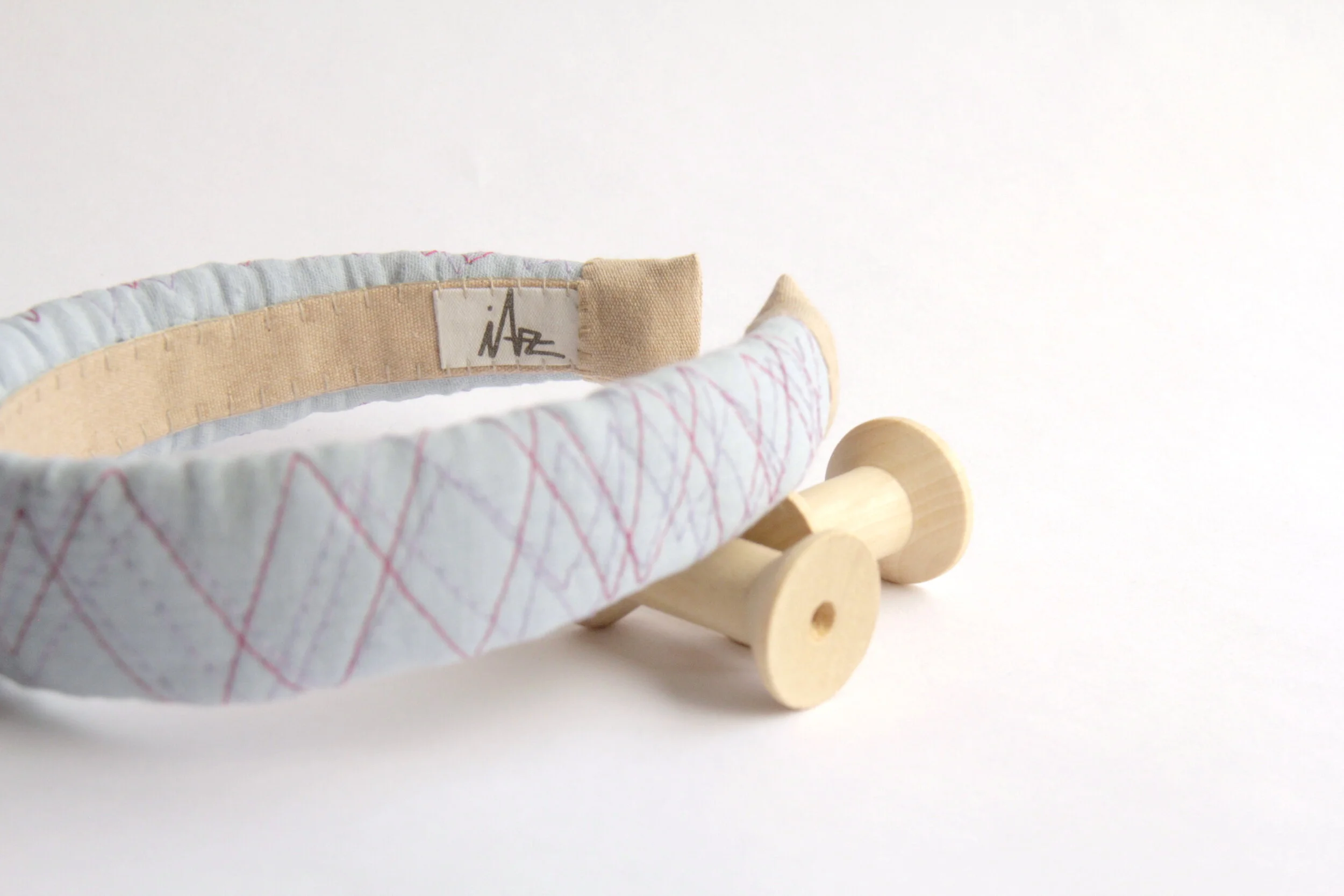 Quilted hand-made headband (Baby blue)-3