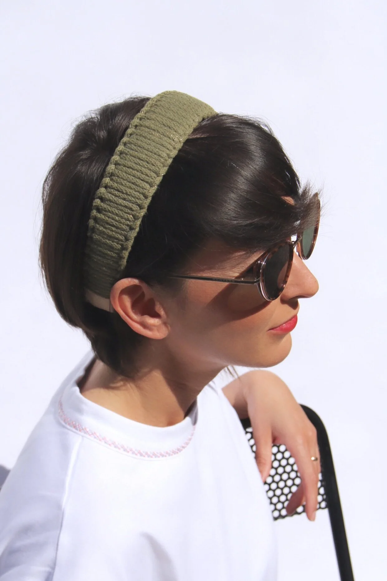 Macramé headband (Avocado)