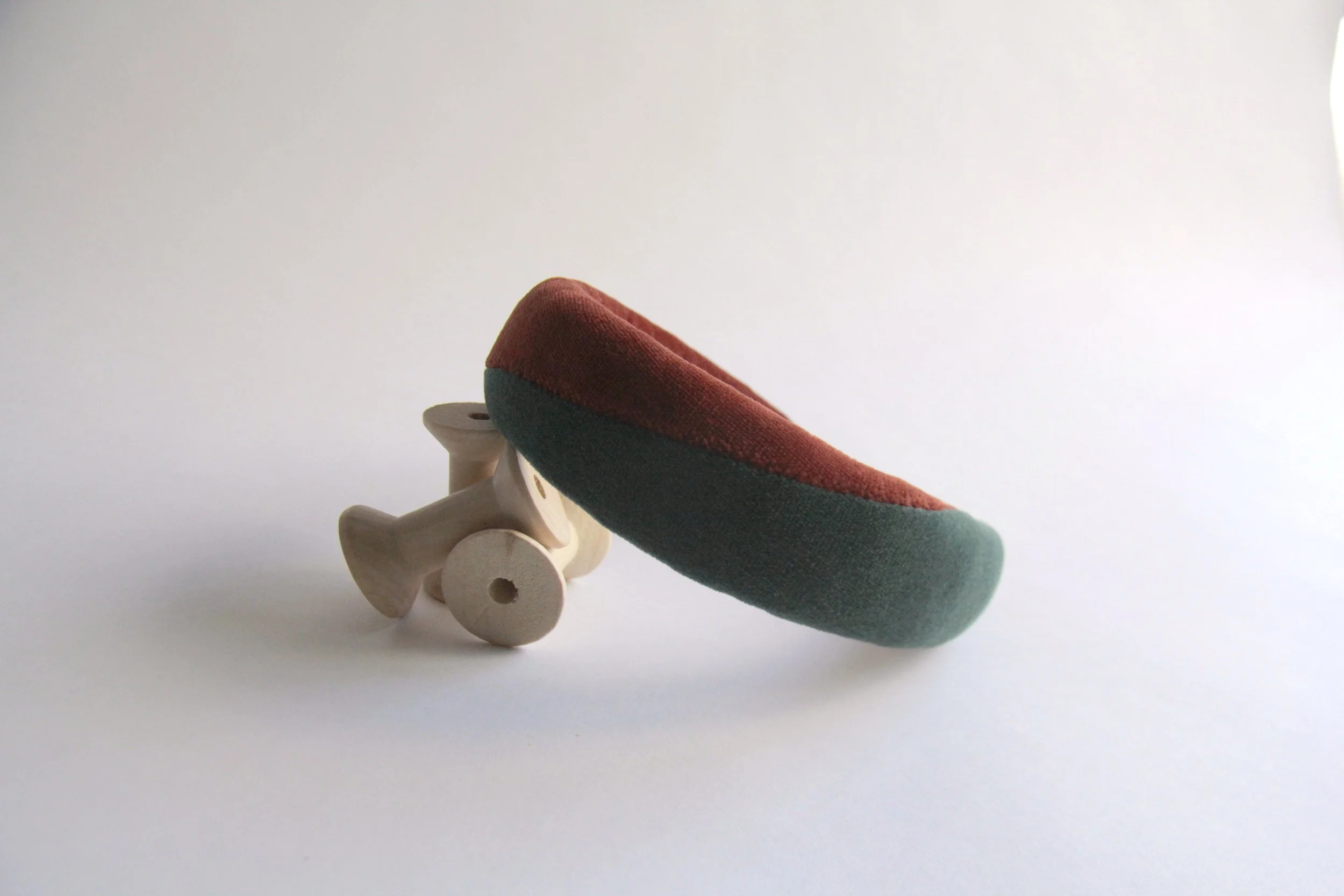 Edit Split velvet headband (Emerald/Dark Copper)-1