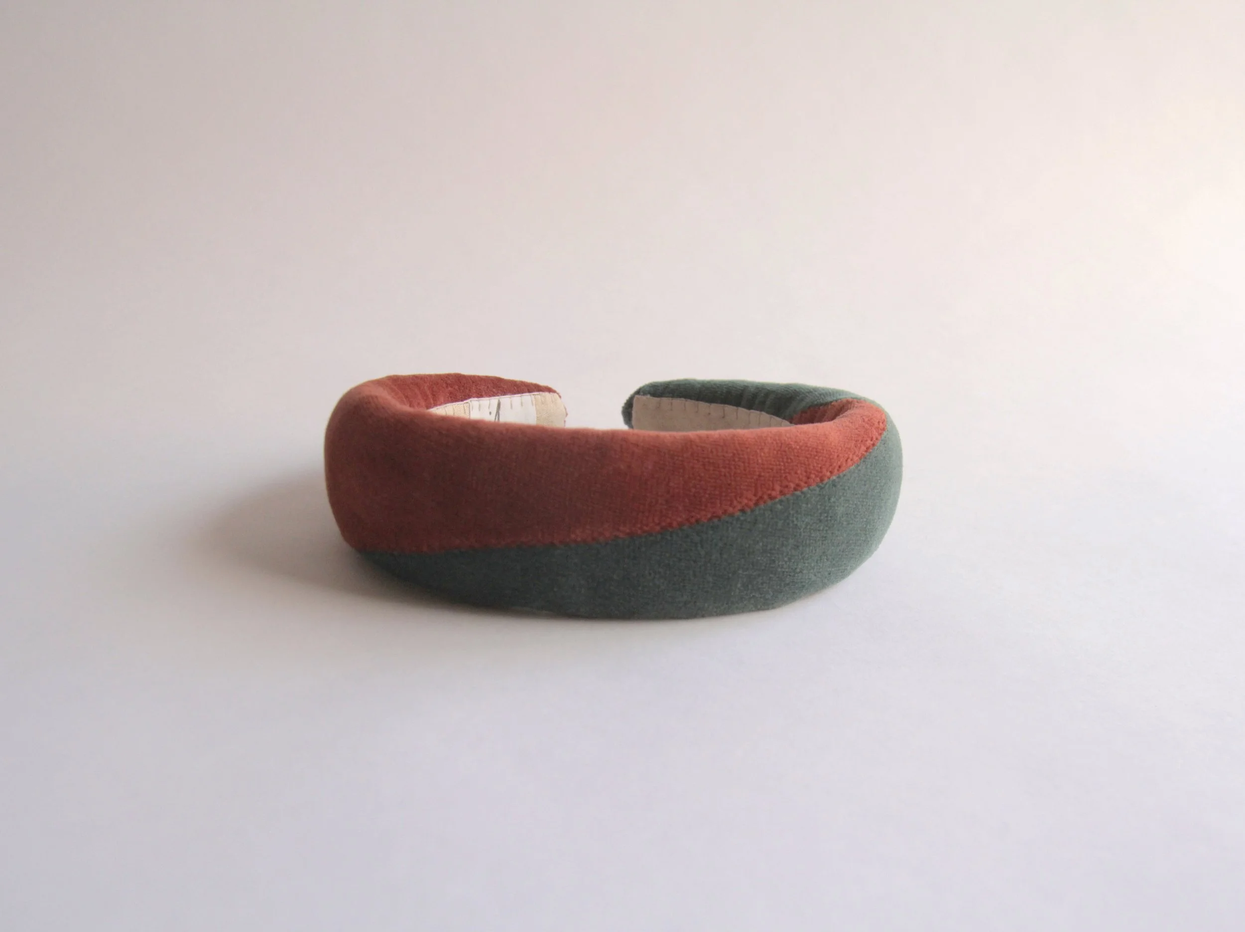 Edit Split velvet headband (Emerald/Dark Copper)-4