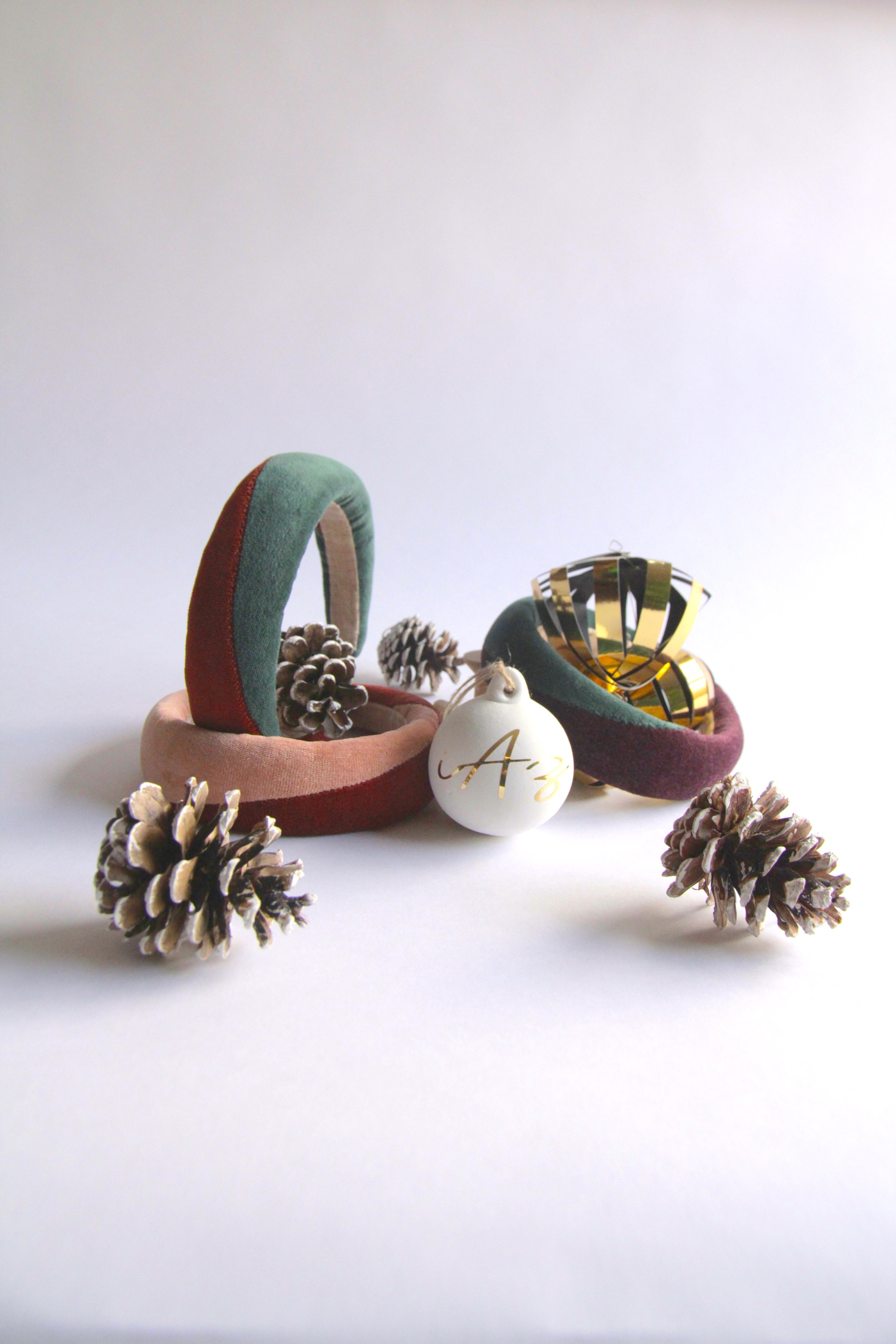 Edit Split velvet headband (Emerald/Dark Copper)-6