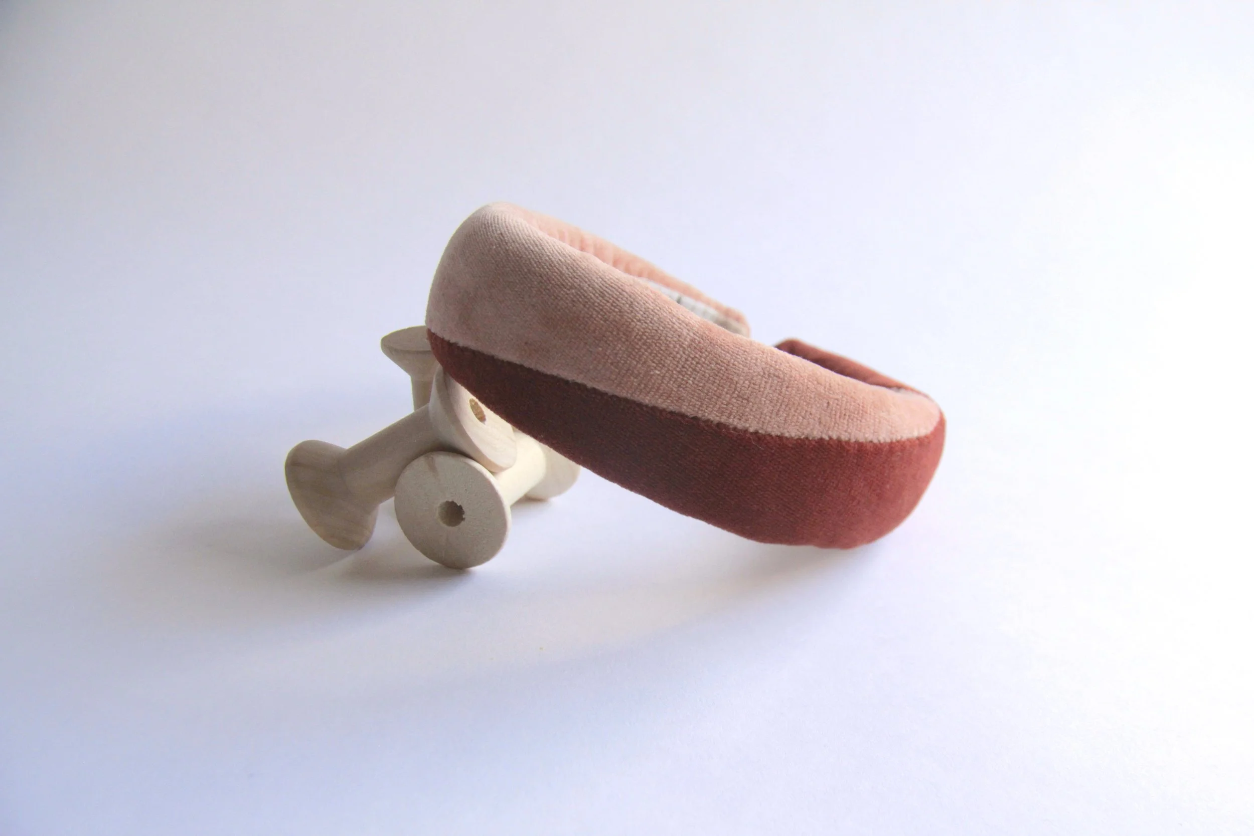 Split velvet headband (Dark copper/Peach)