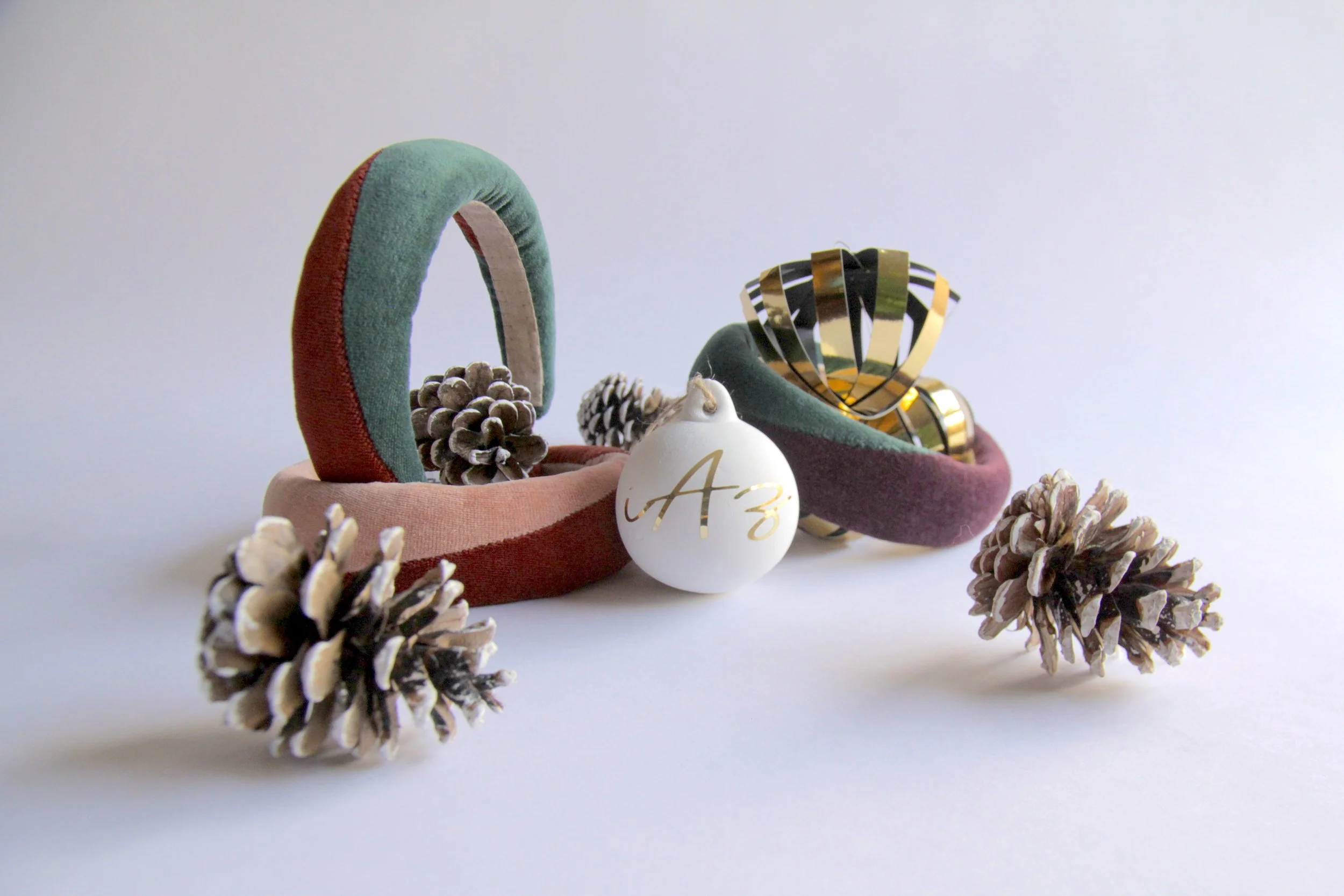 Split velvet headbands-Christmas