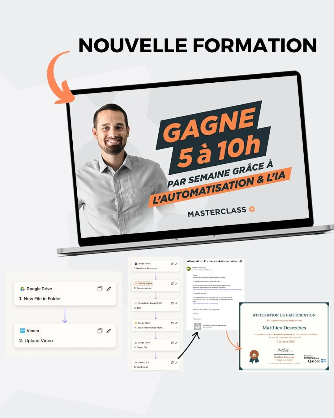 Nouvelle formation 🎥 Automatise tes t&acirc;ches avec l'IA et gagne +10h/semaine.

Est-ce qu'il y en a par ici qui ont envie de gagner du temps... 
Et surtout, de se d&eacute;barrasser de leurs t&acirc;ches r&eacute;currentes? 🤓

Compte-rendu de r&
