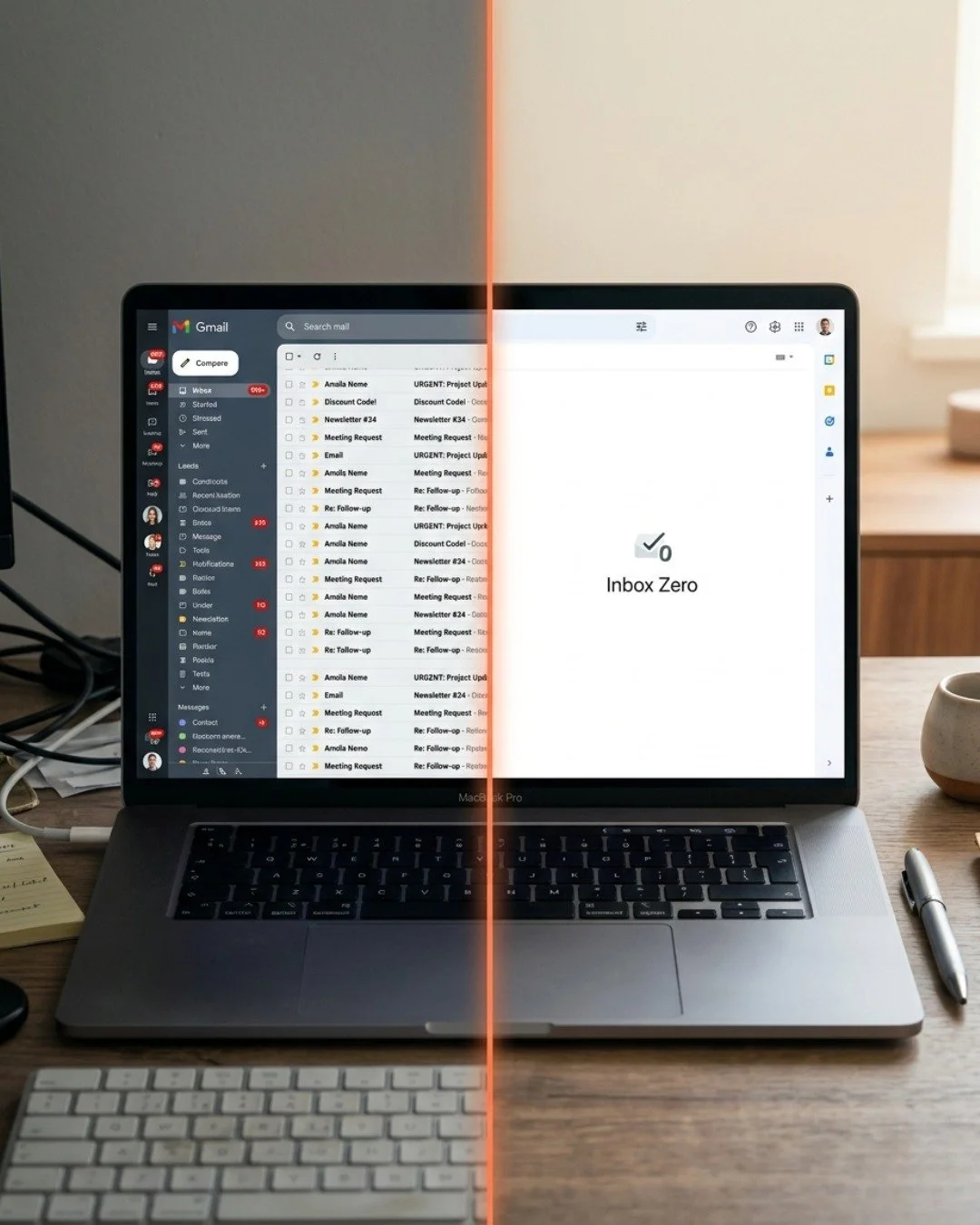 Quoi de plus frustrant que de commencer sa semaine de travail le lundi matin... D'ouvrir son Outlook/Gmail.

...Pour constater que des centaines de messages non lus nous attendent... 😫

En partant, tu sens que tout te retombe dessus et tu as l'impre