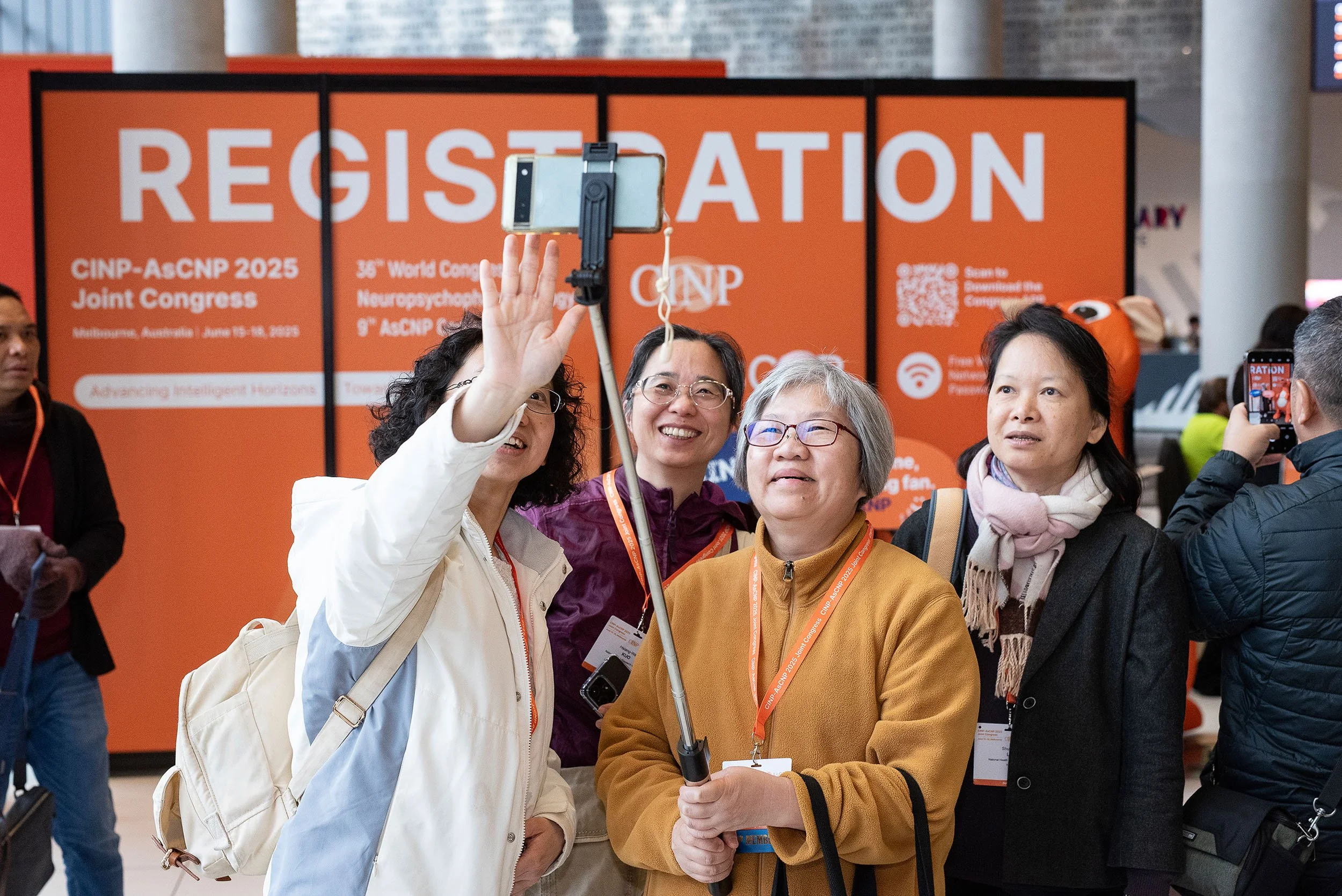 Conference delegates taking a selfie at MCEC Melbourne