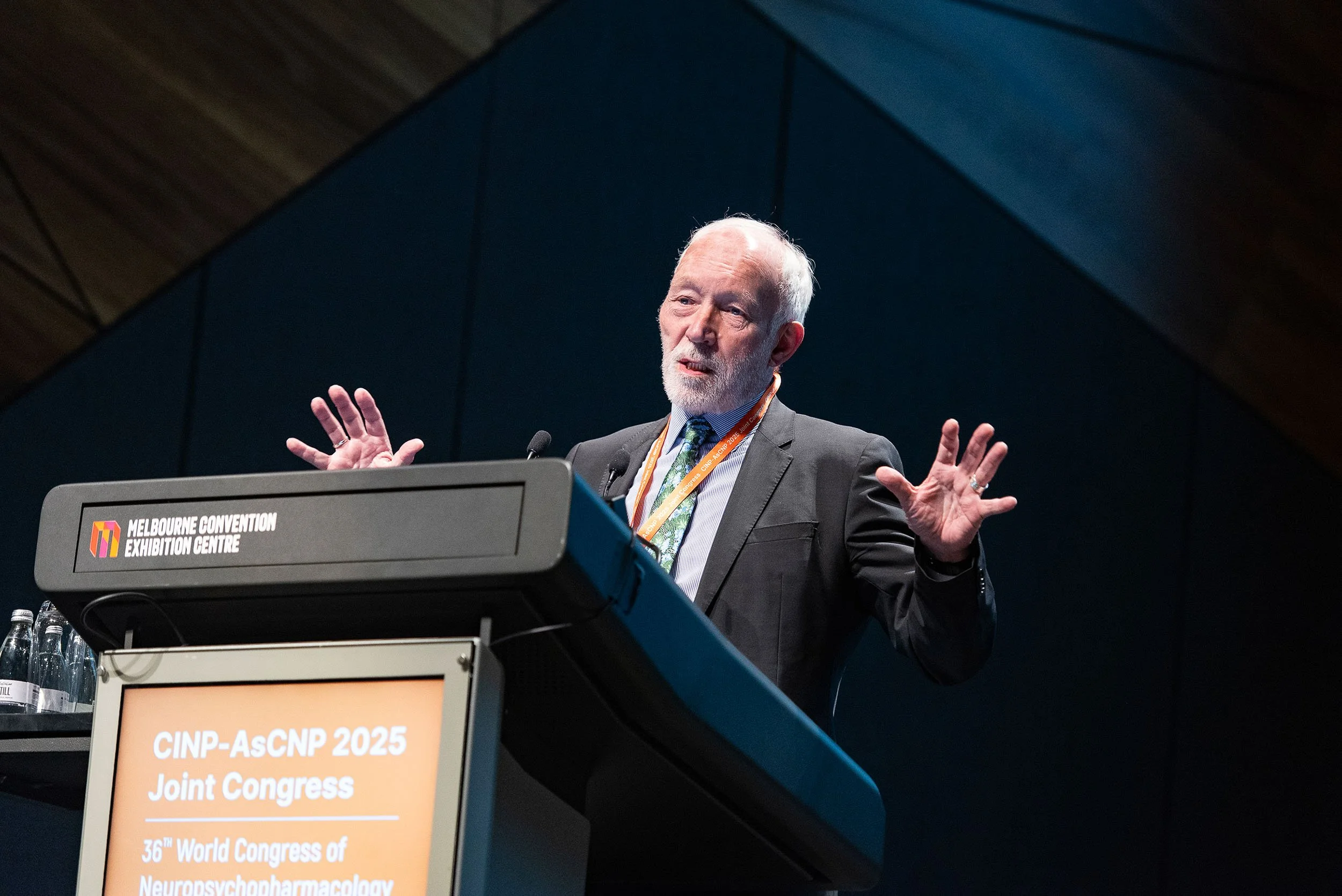 Keynote speaker presenting on stage at MCEC Melbourne