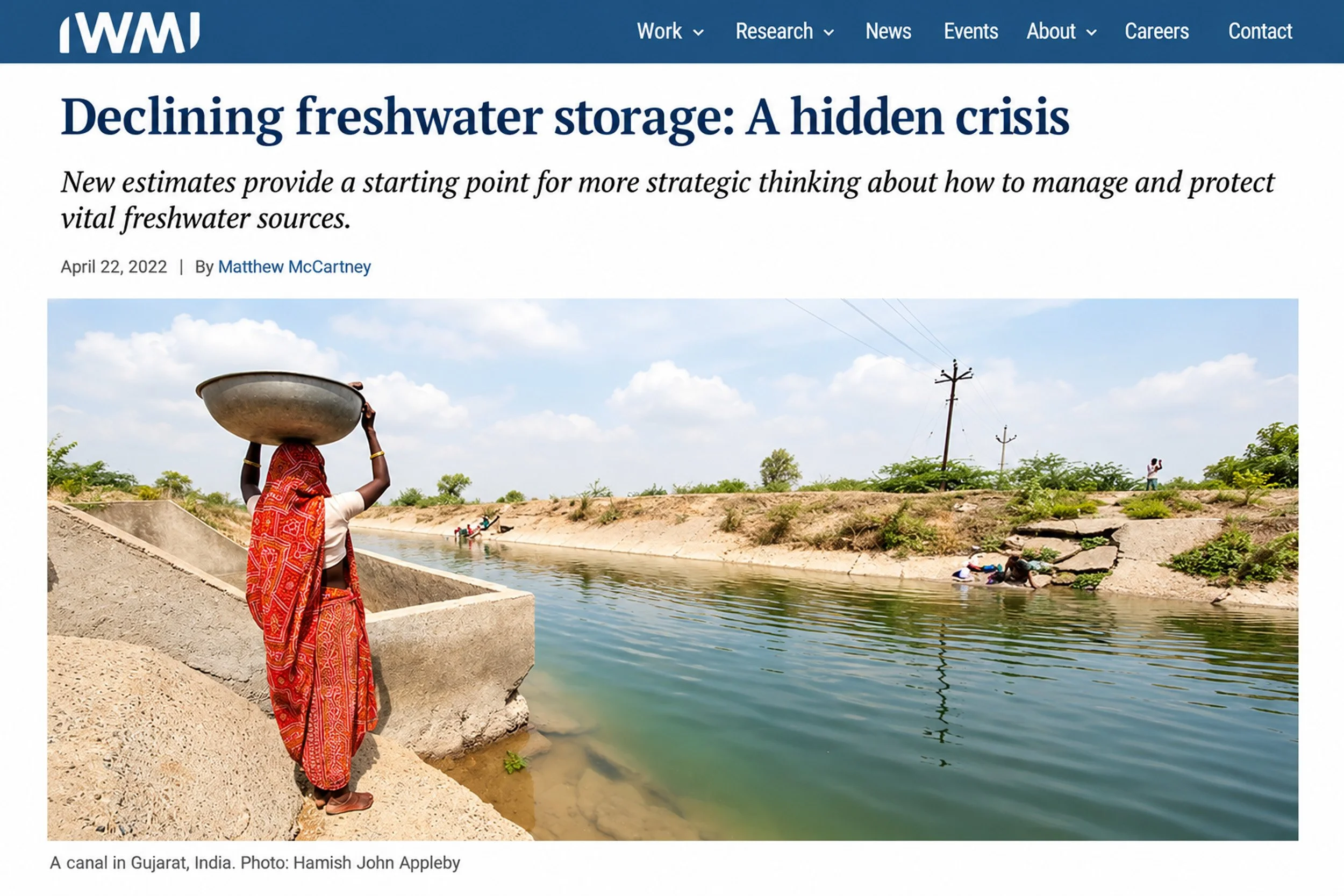 IWMI – Declining Freshwater Storage: A Hidden Crisis