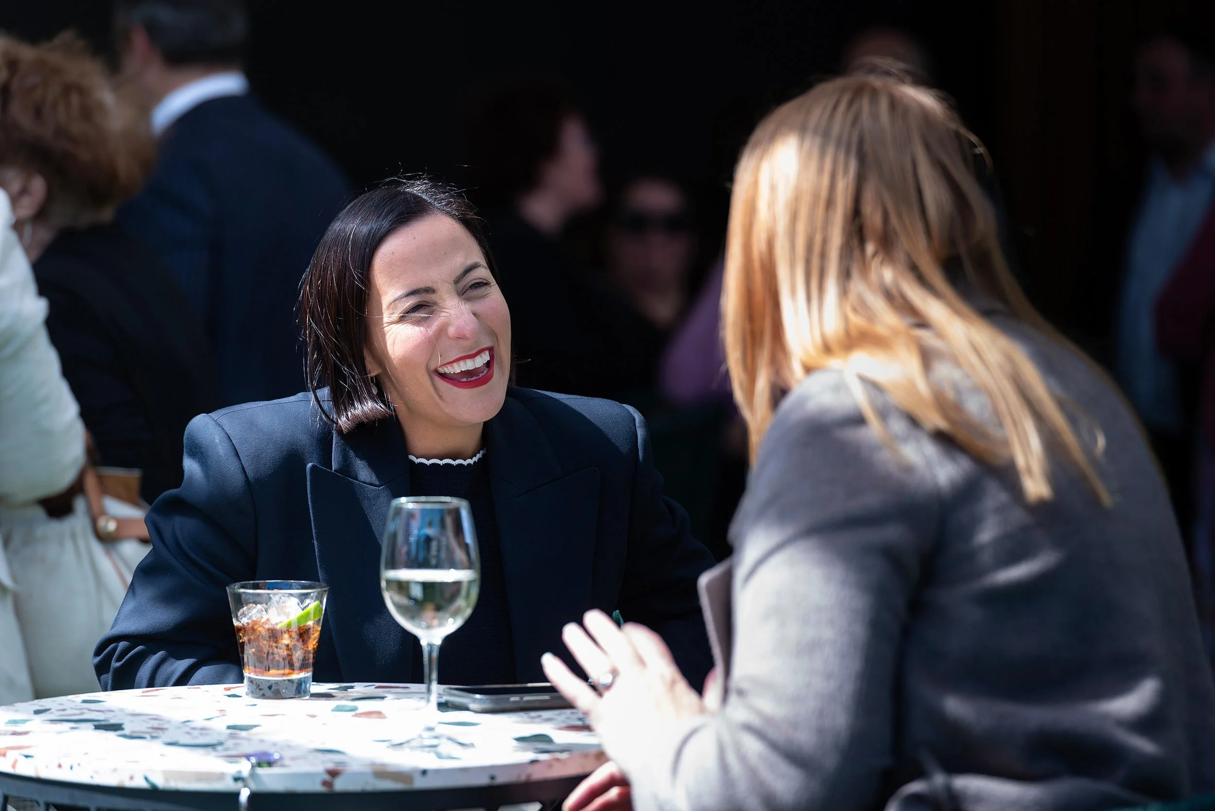 A Candid Moment Between Guests