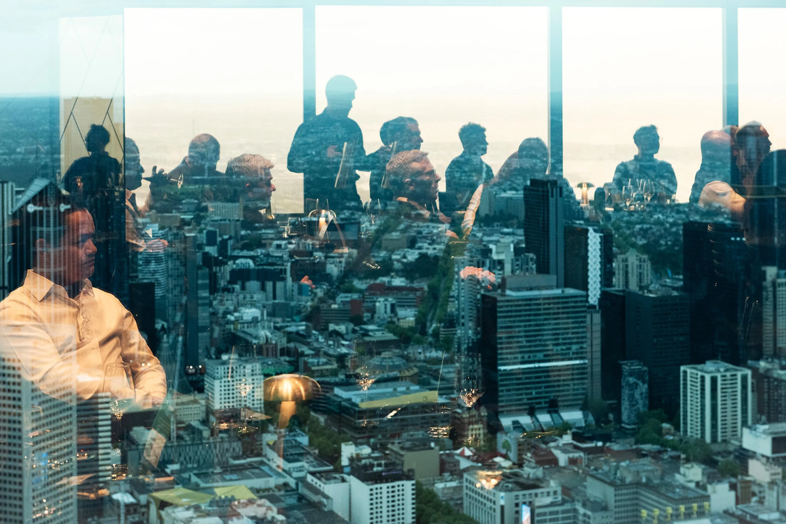 Melbourne Skyline and Event Reflections