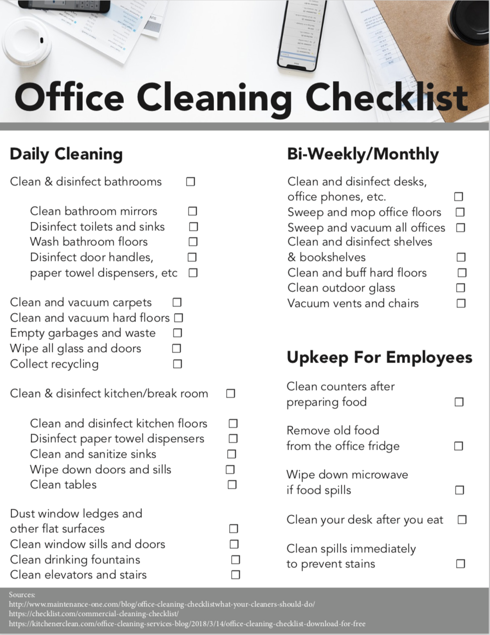 Printable Office Cleaning Checklist Pdf - Printable Blank World