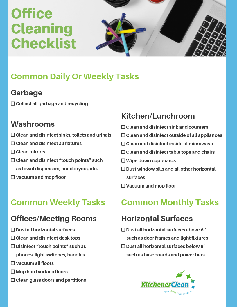 Office Cleaning Schedule (Free Download Here) — Kitchener Clean