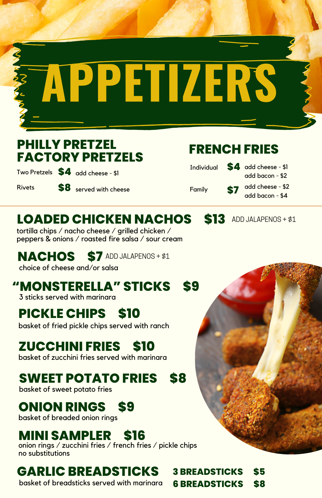 Menu — Fun Fore All Family Fun Park