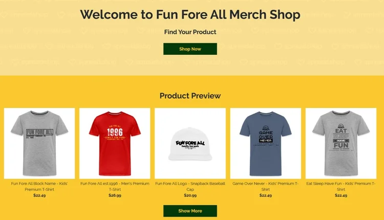 Merch Shop — Fun Fore All Family Fun Park