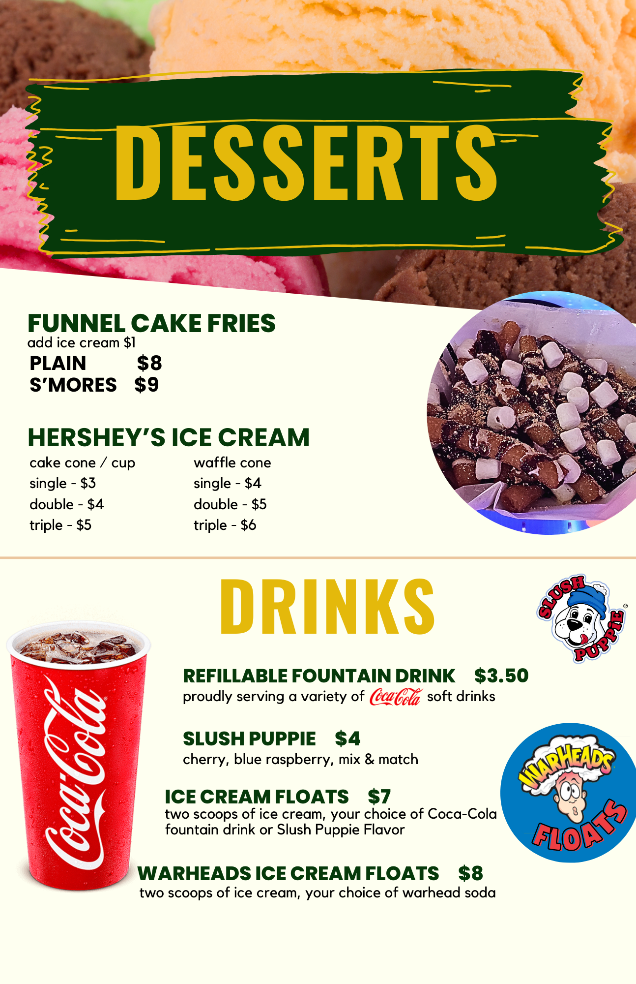Menu — Fun Fore All Family Fun Park