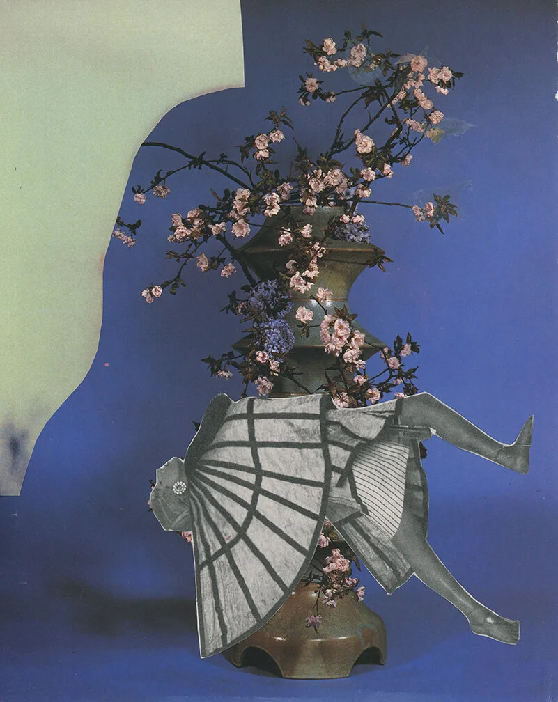 Dancing Flowers I, collage on paper, 21 x 29 cm, 2020