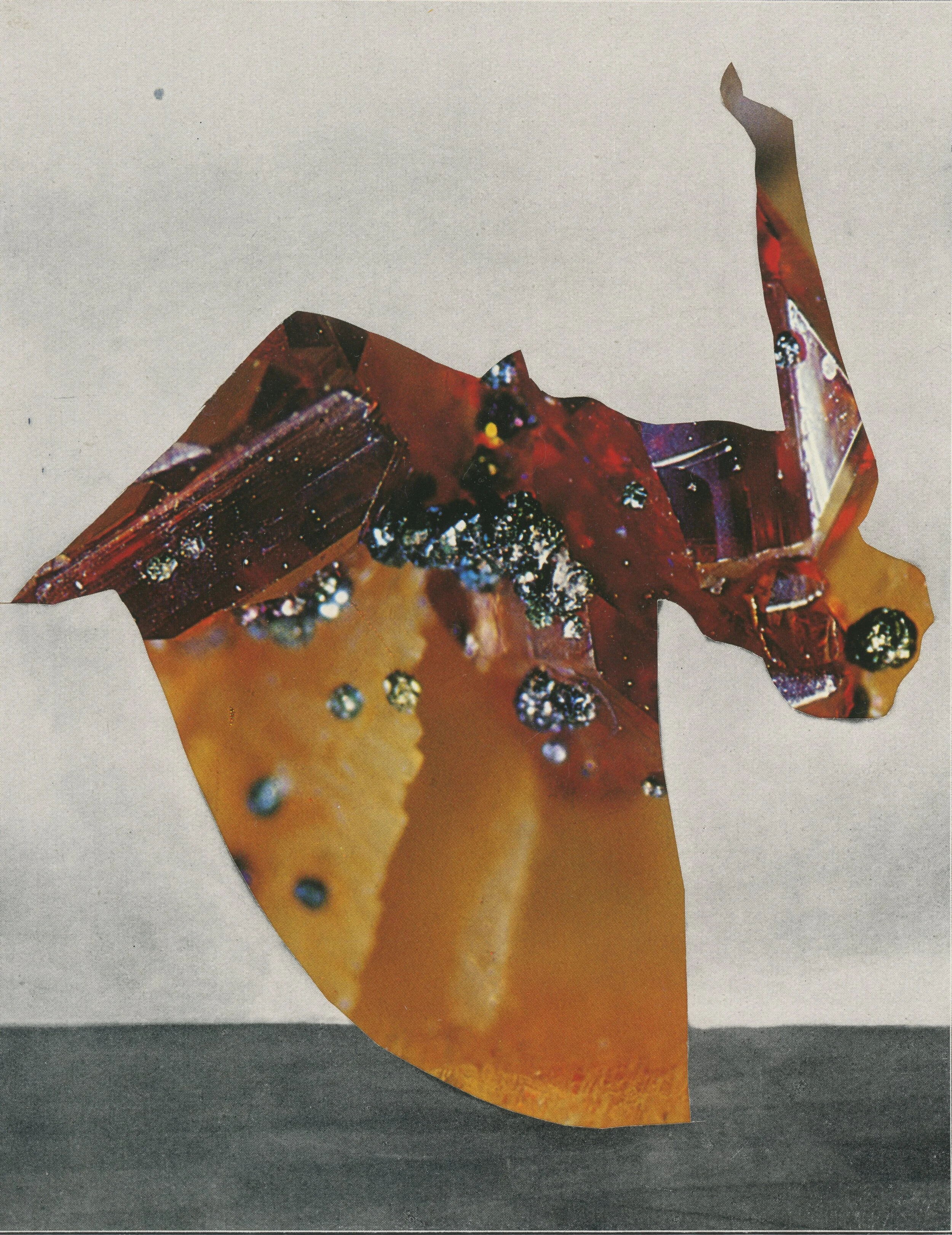 'Dancing Gems II', paper collage, 15 x 20 cm, 2020