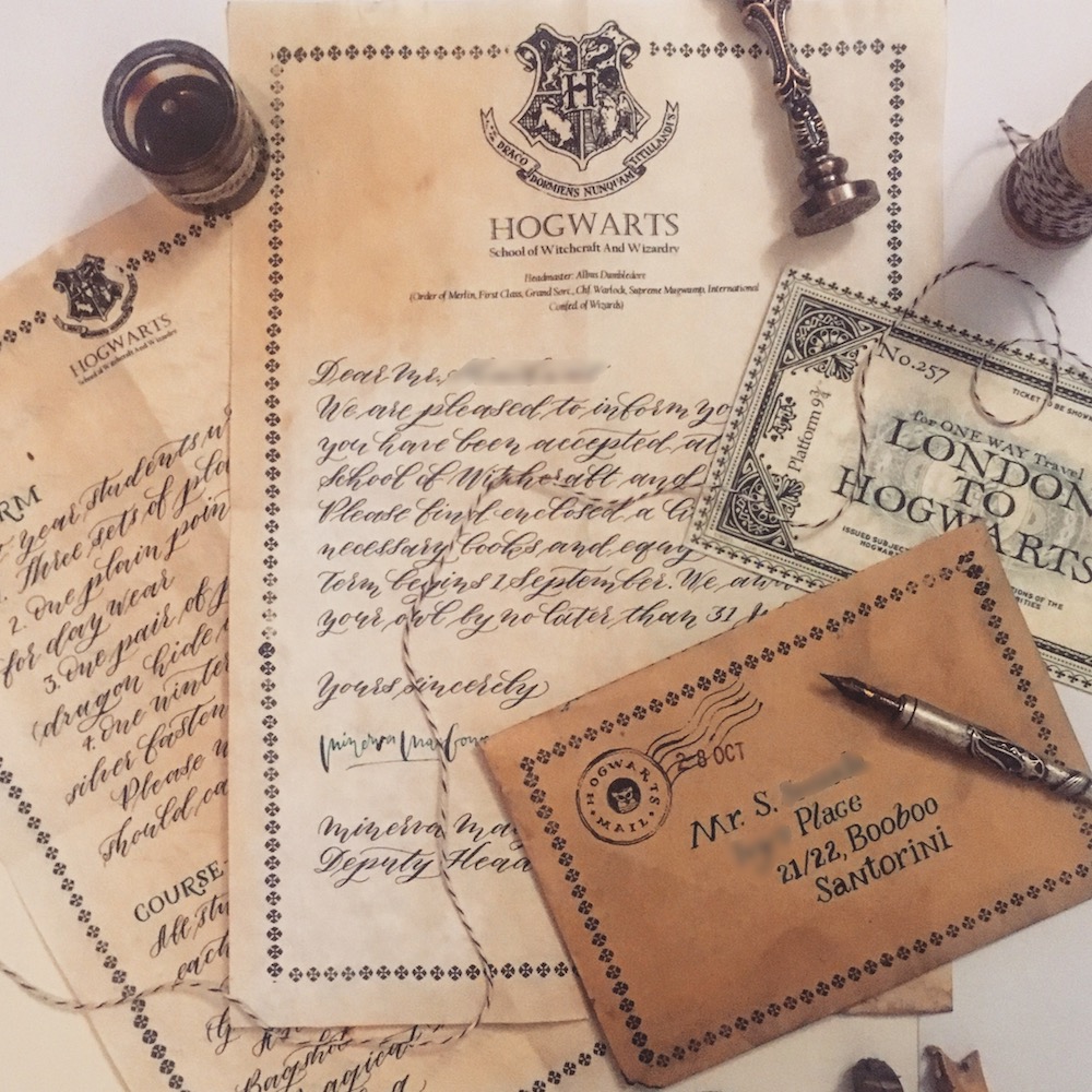 Personalised Hogwarts Acceptance Letter DIY