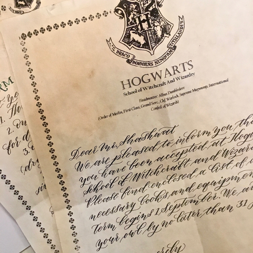 Harry Potter PERSONALISED HOGWARTS ACCEPTANCE LETTER Bespoke Gift for All Ages 