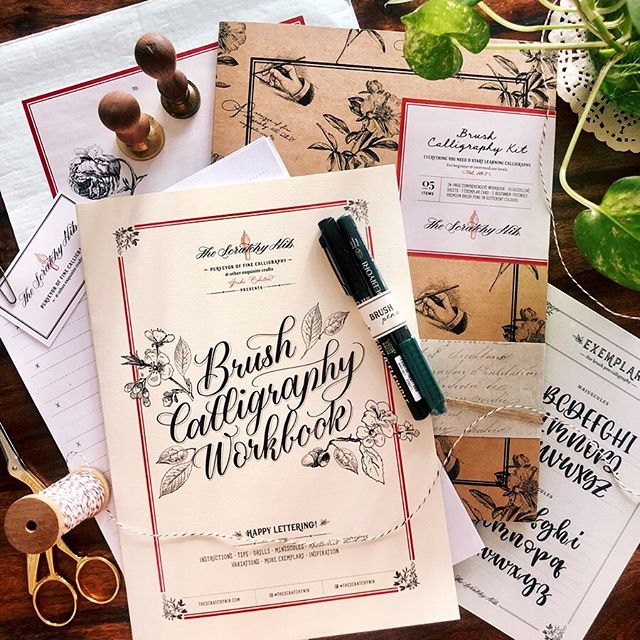 Updated Brush Calligraphy Kits are back in stock ✨

A redesigned version with more inclusions and better details. I&rsquo;m so proud of how they came out! (PS: launch offer 33% off ✌🏽) Your kit contains: a comprehensive workbook with 24 pgs full of 