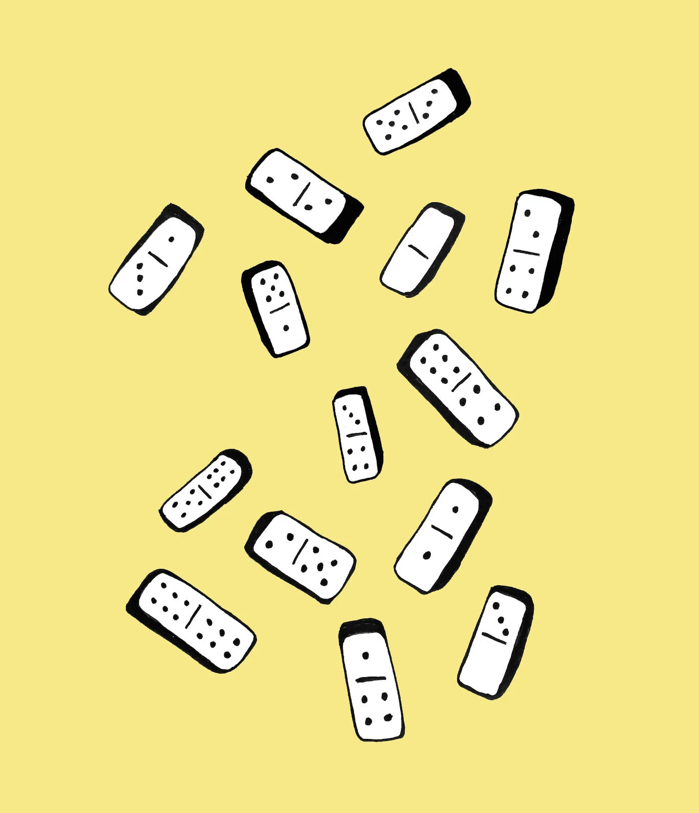 Dominoes in Yellow