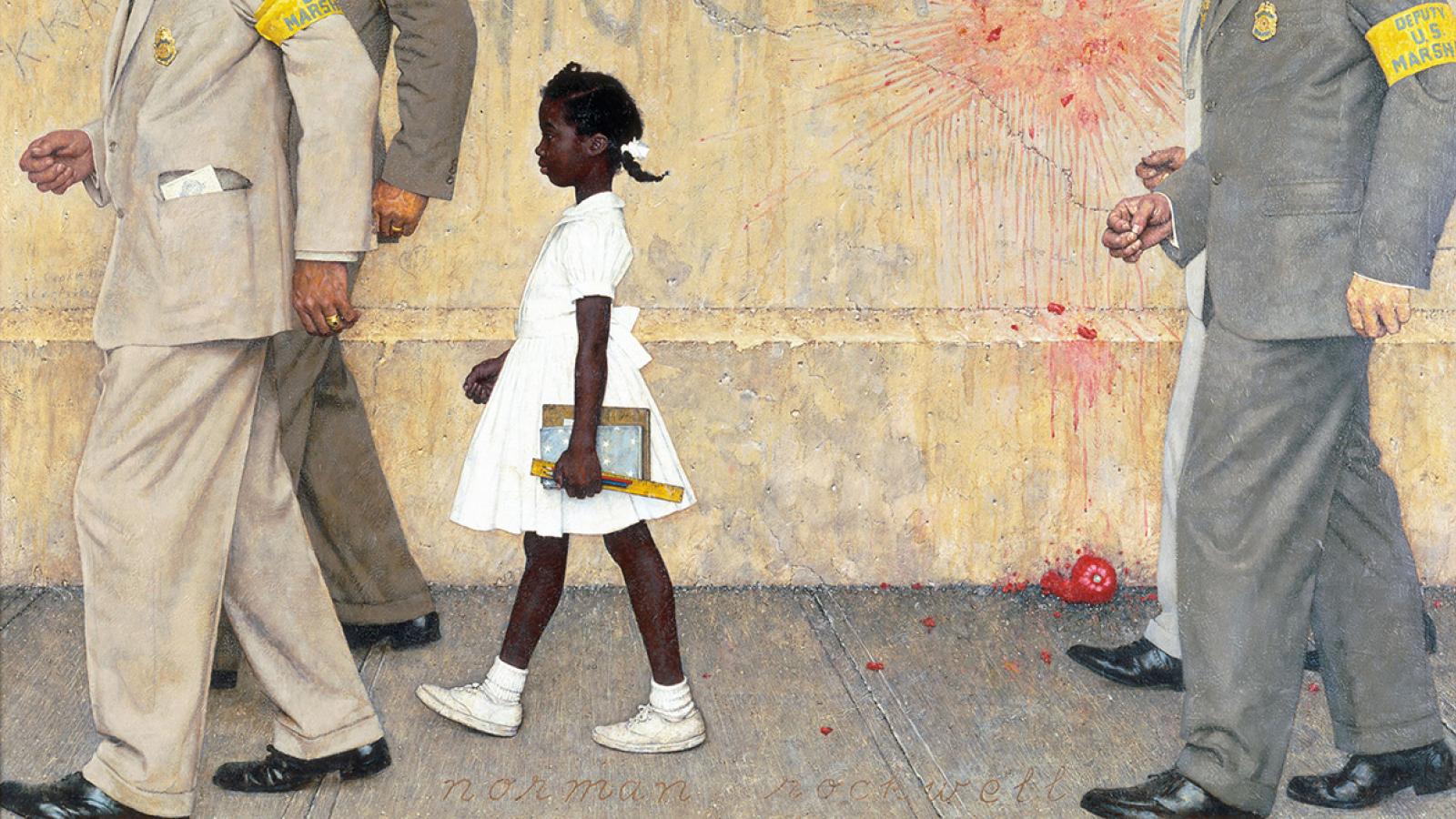 Norman Rockwell's painting "The Problem We All Live With," image from the website of the Norman Rockwell Museum.
