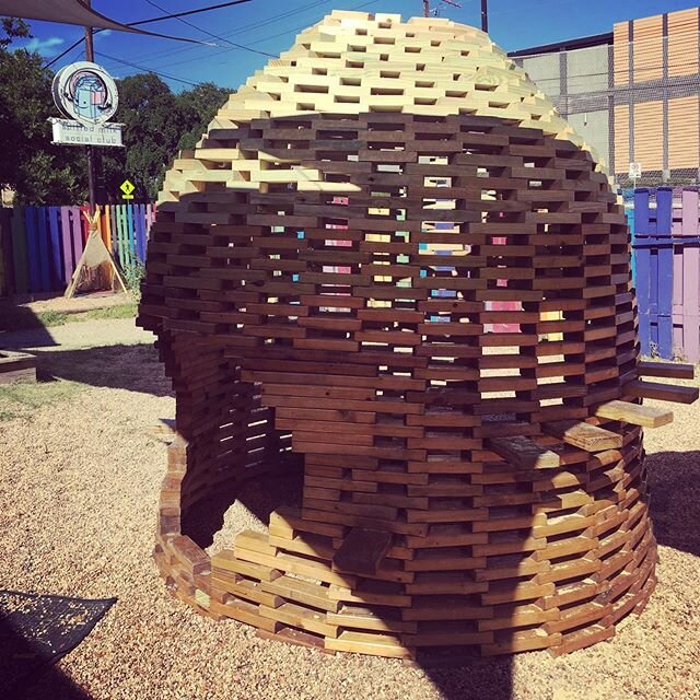 The hive is complete! Yay! So excited for kids and bees alike to come and play 🤪🐝... Big thanks to donated wood from Jeff @thisoldwoodatx and to Dustin for building it! #spilledmilksocialclub #hive #summer2020 #summercamp