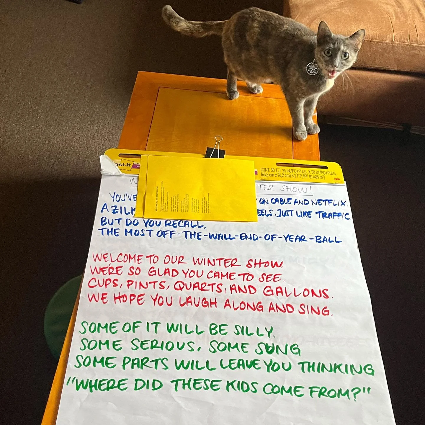 Tomorrow (Friday) is the 𝐬𝐩𝐢𝐥𝐥𝐞𝐝 𝐦𝐢𝐥𝐤 𝐬𝐨𝐜𝐢𝐚𝐥 𝐜𝐥𝐮𝐛 Winter Show, our big holiday event!

It features comedy video sketches, parody songs, and the involvement of our wonderful community 

Here are a couple behind-the-scenes shots fr