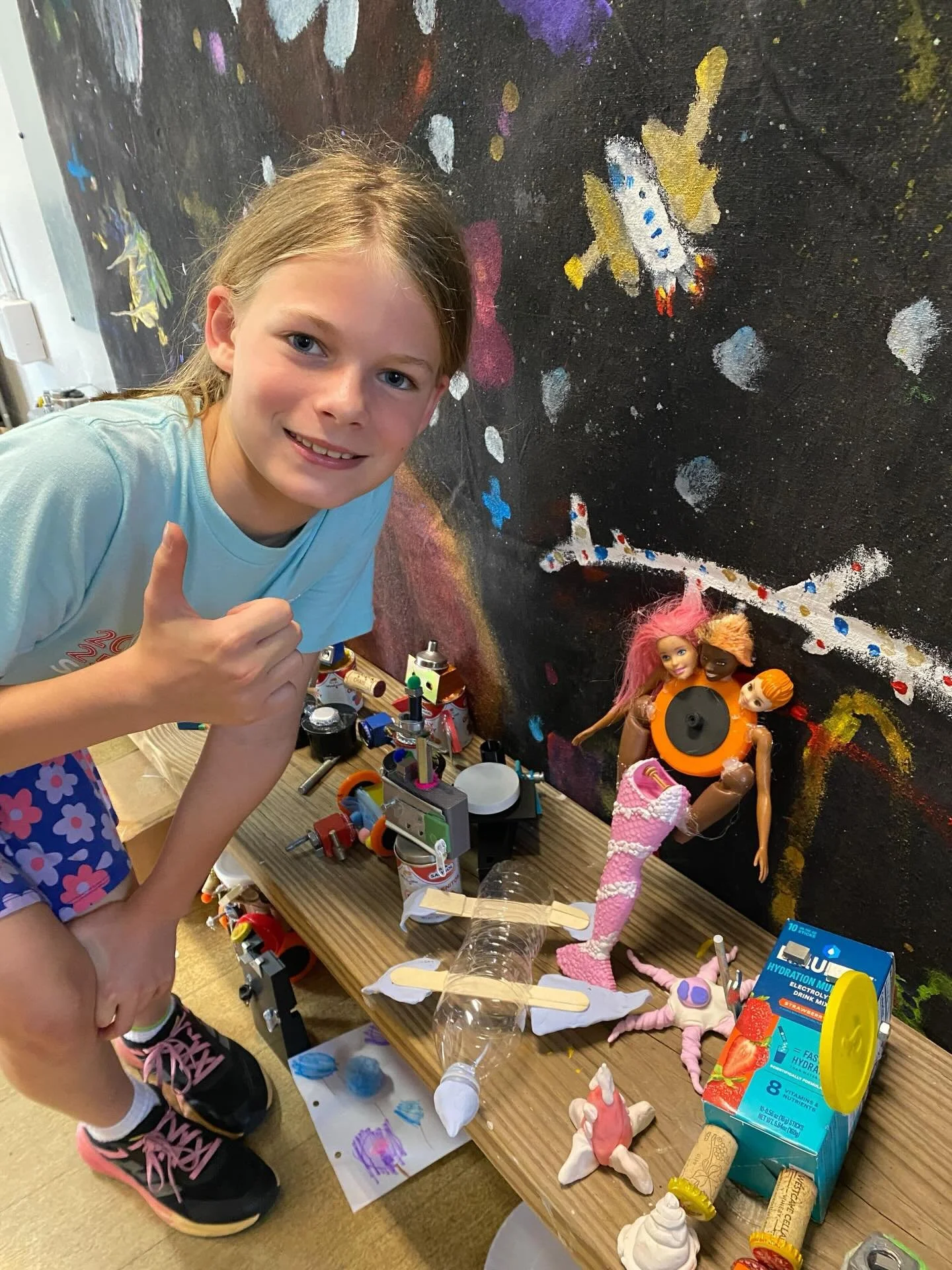 week one of Summer Camp aka Installation: A journey through time is written in the history books 

📕🤖🐉 

time machines, dragon and dino eggs, robots, @thinkeryatx field trip, @hopeoutdoorgallery field trip, epic reading time, 2nd annual &ldquo;Geo