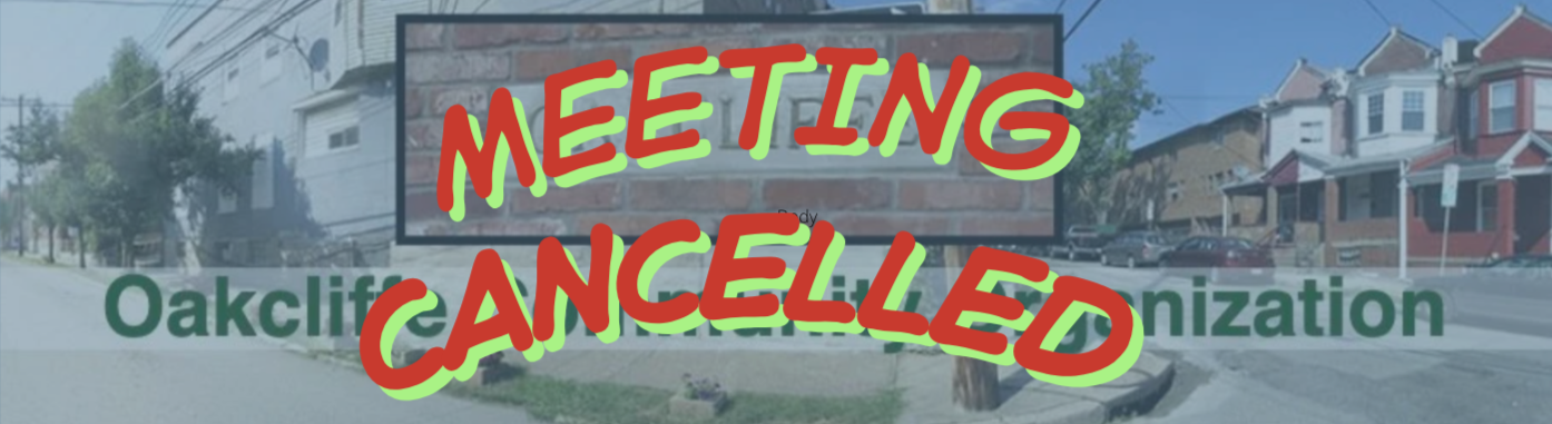 CANCELLED: Oakcliffe Community Organization Meeting (hybrid)