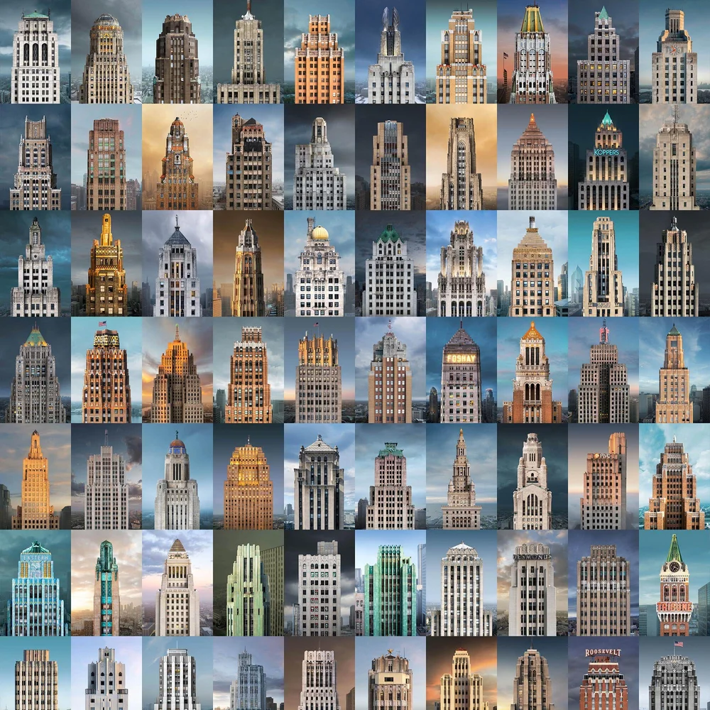 All 100 buildings featured in the book
