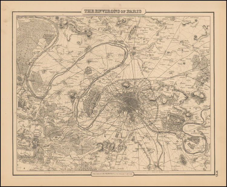 "The Environs of Paris" Colton. 1856