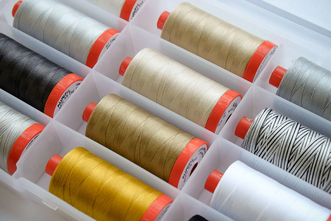 Aurifil Thread Box featuring White Christmas select by Zen Chic