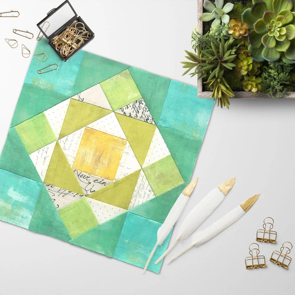 Free quilt along Blockheads 2018, Block 42, Around the Corner Fabrics used in the block are from Moda, Basic Grey GRUNGE and Zen Chic PAPER