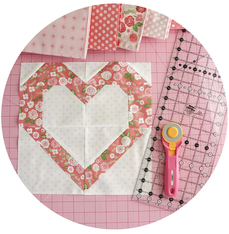 Valentine Heart Quilt Block by Vanessa Goertzen of Lella Boutique