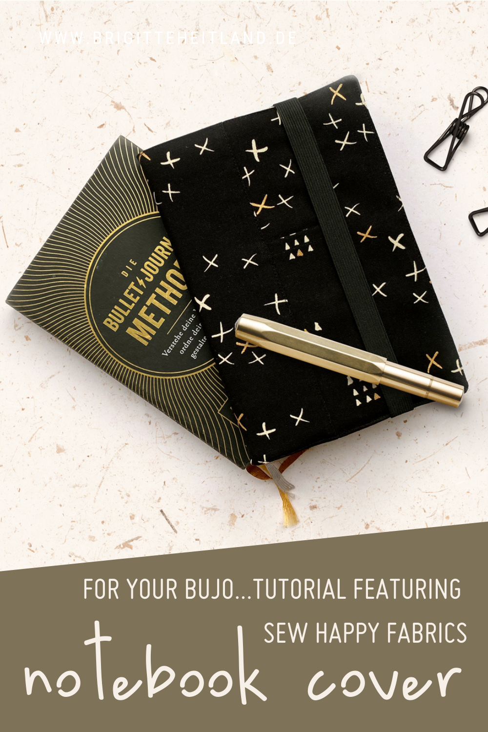 How to Sew an Elegant Bujo Notebook Cover with Sew Happy Fabrics<br/>