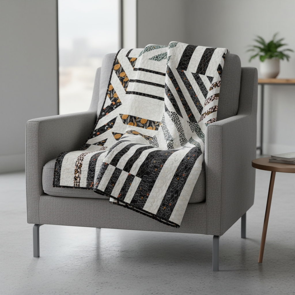 Modern Quilt Pattern: Bold Stripes in BALISONG Midnight