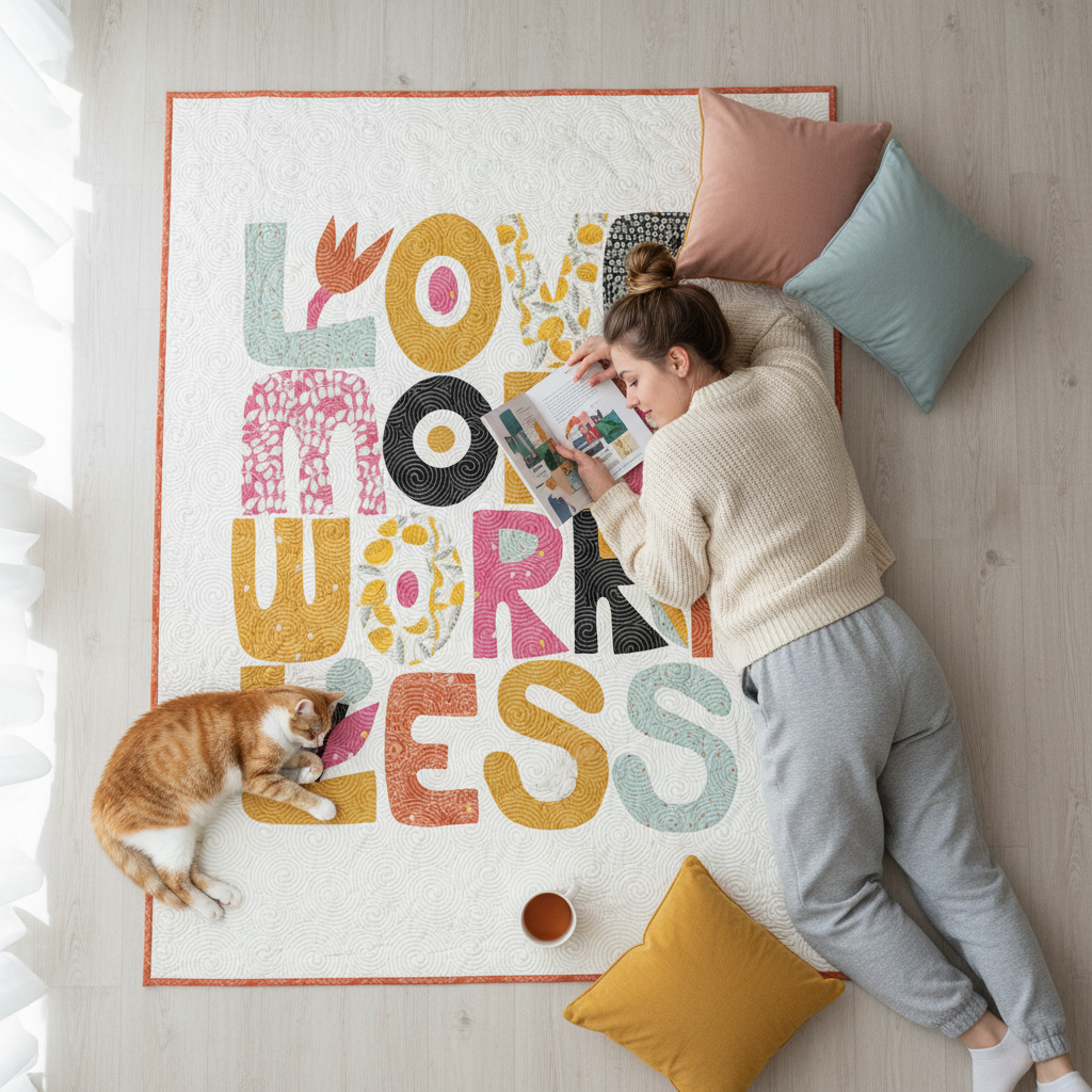 Love More Worry Less Quilt Pattern: Raw-Edge Appliqué for Modern Quilters Who Need a Hug