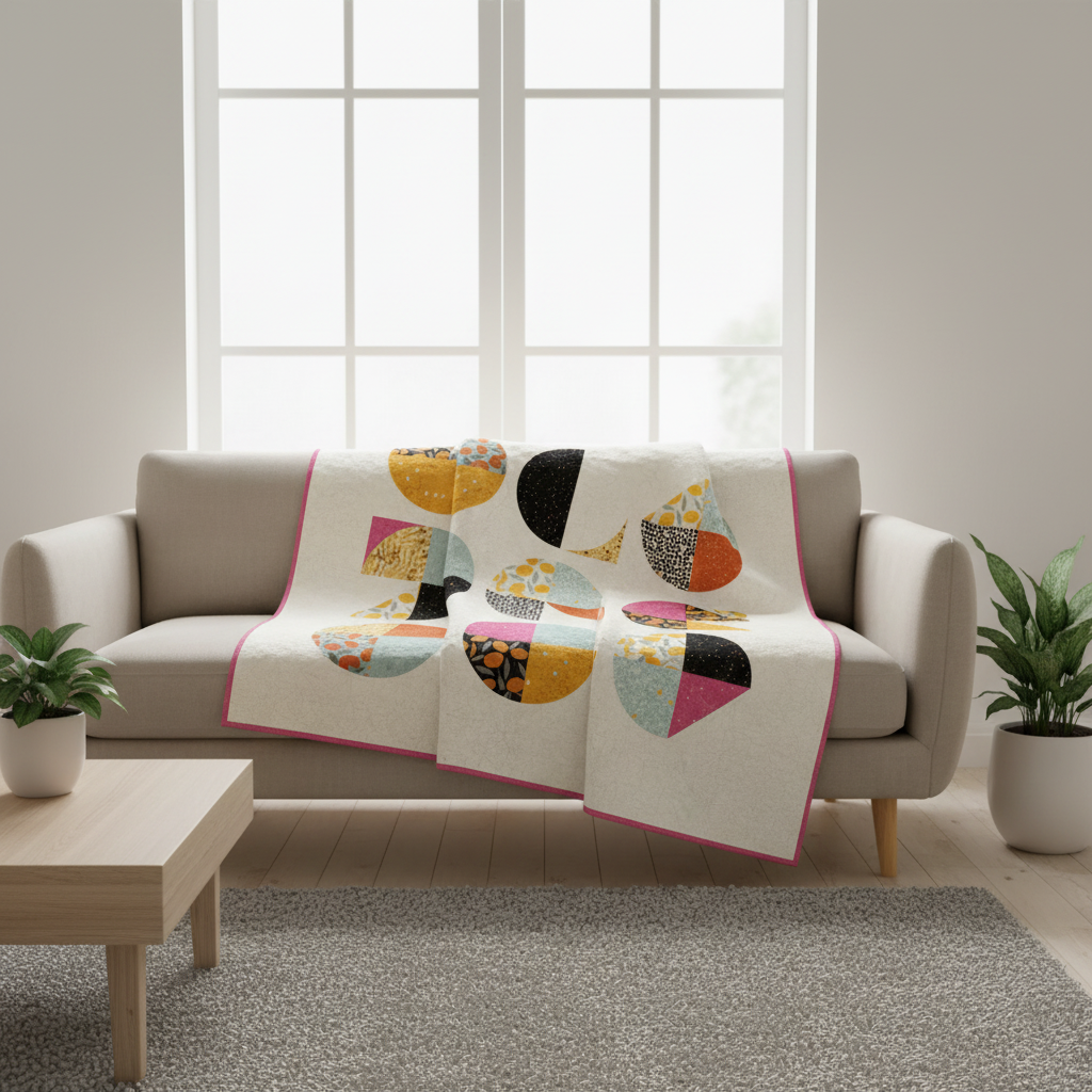 Spotlight Quilt Pattern: Bold Modern Design with Curves &amp; Negative Space | Zen Chic