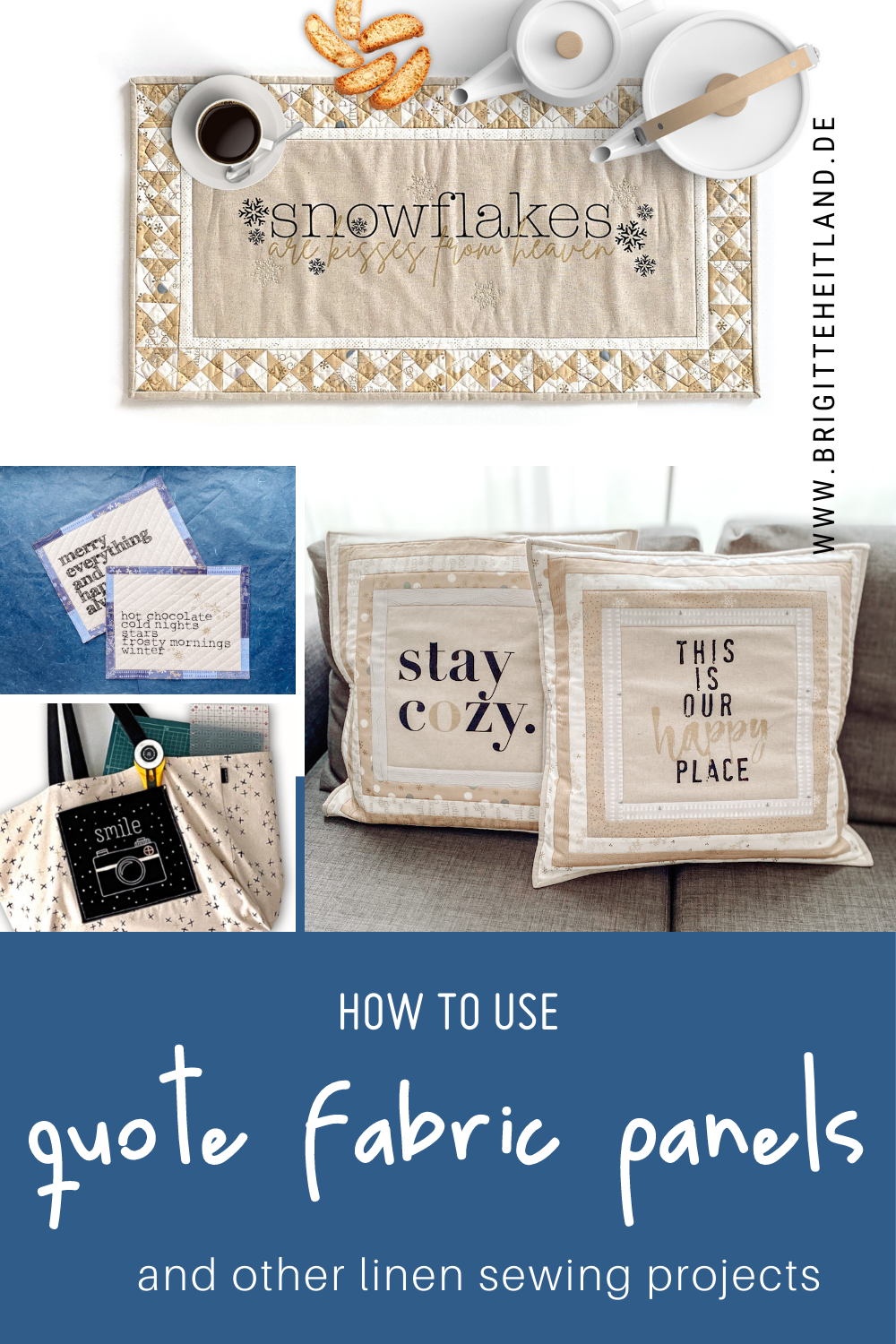 How to use linen quote fabric panels - a list with 16 projects by Zen Chic