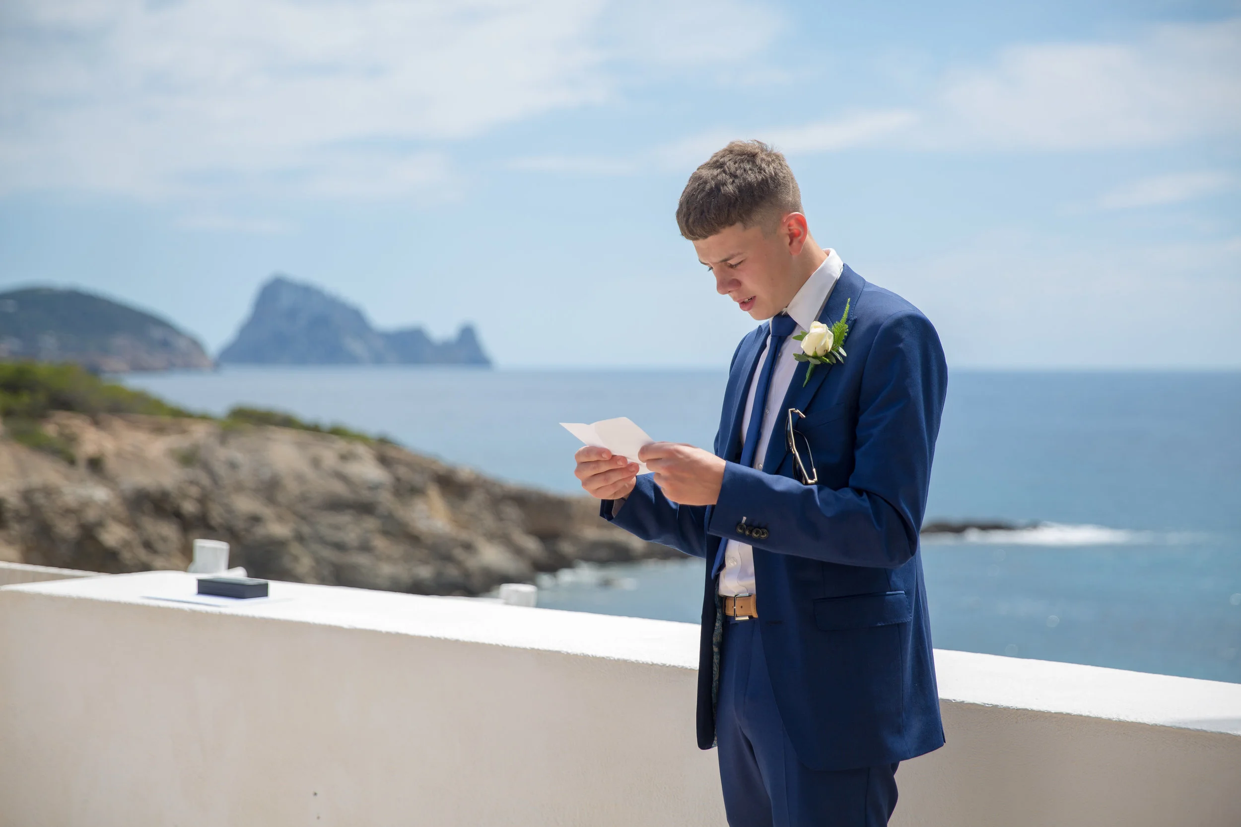 Wedding reading at Elixir Shore Club, Ibiza. Photo by Matt Morgan.