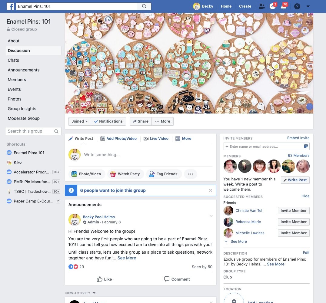 Private Facebook Group Community