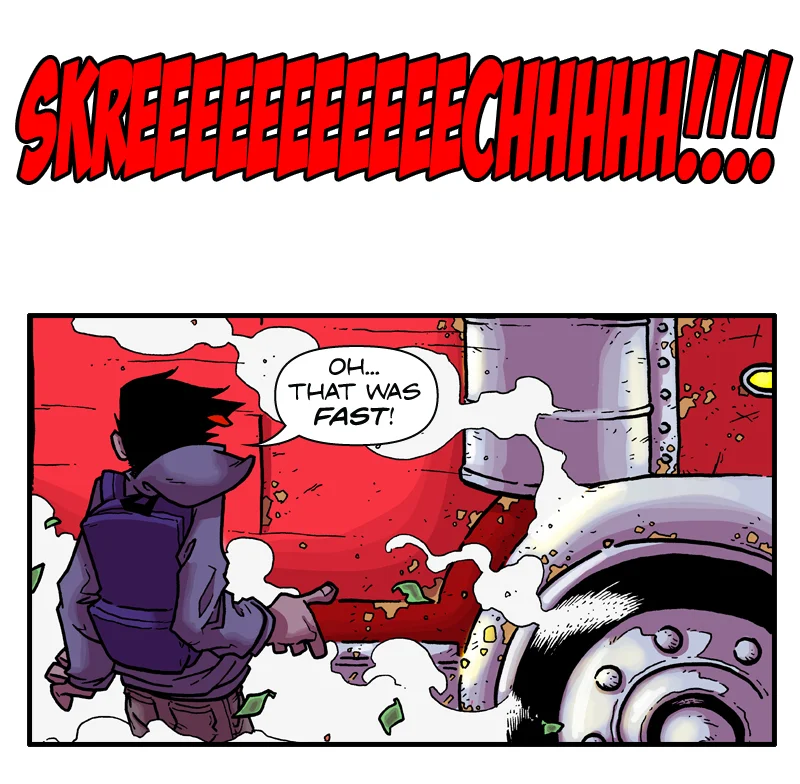 For Episode 2, fans voted to have Hyperdrive hitchhike to school