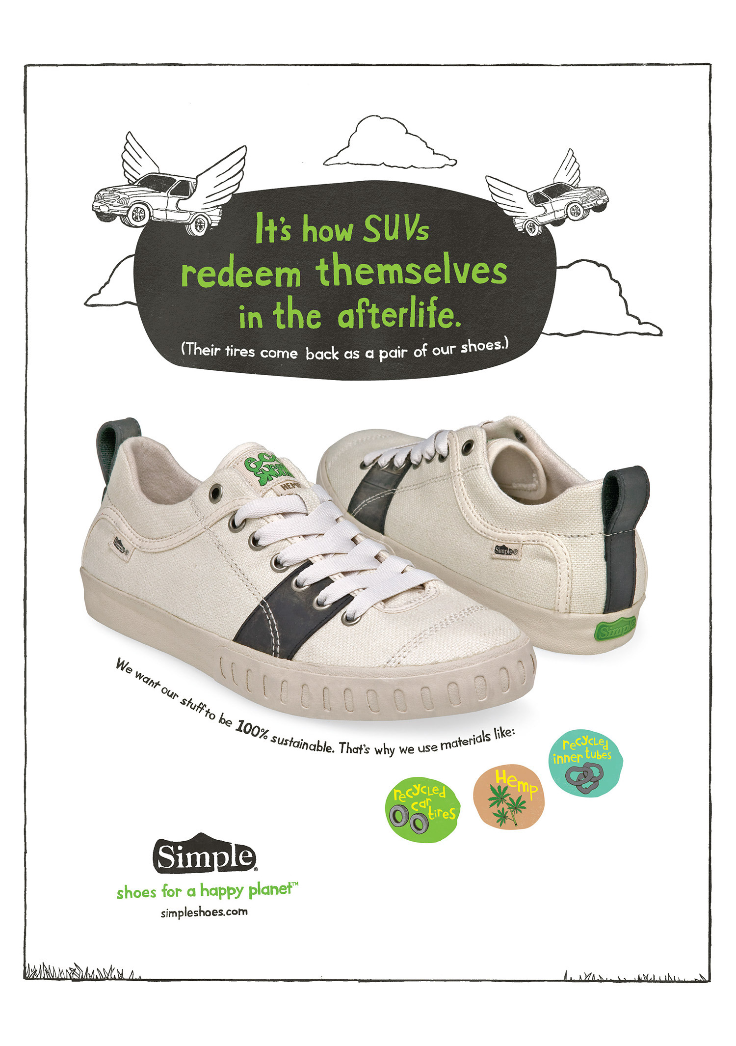 simple shoes for a happy planet