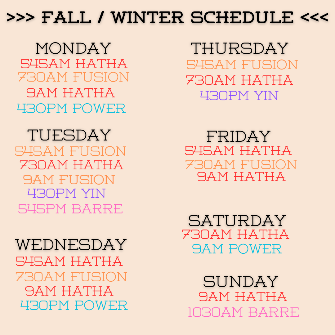 fall / winter schedule