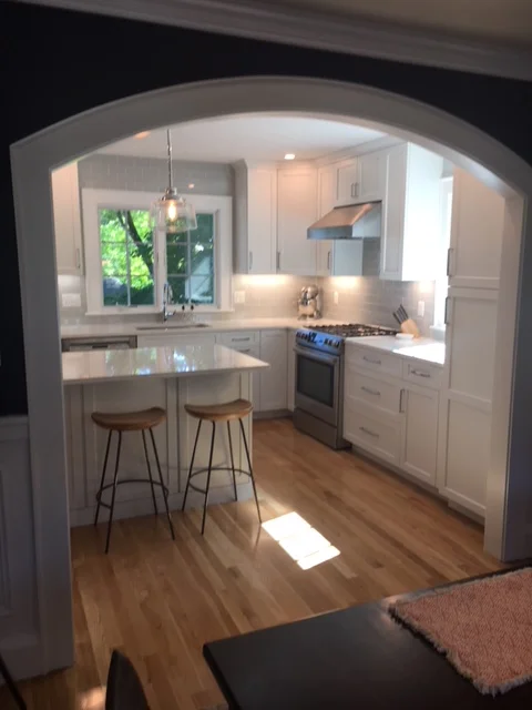 NEW ARCHWAY FROM DINING ROOM TO KITCHEN